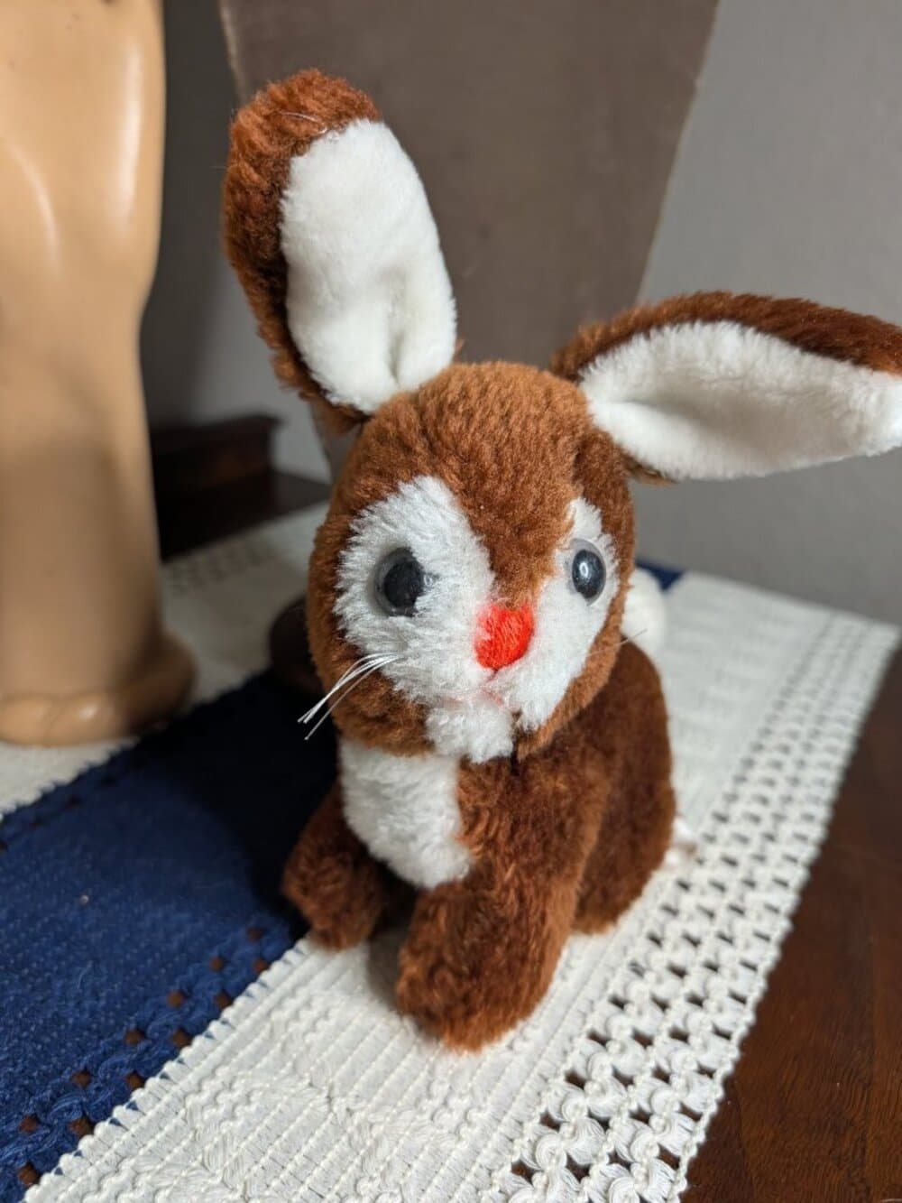 1977 Russ Berrie & Co Inc Bunny Rabbit Brown White Beanie Plush - Thumbnail 6