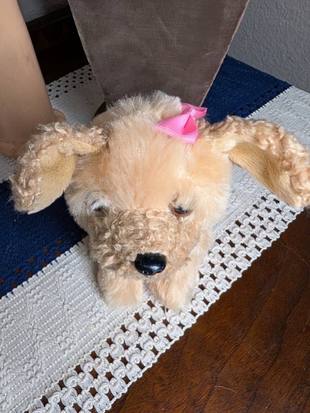 Adorable Our Generation Fluffy Sitting Puppy Dog Pink Bow Battat - Thumbnail 15