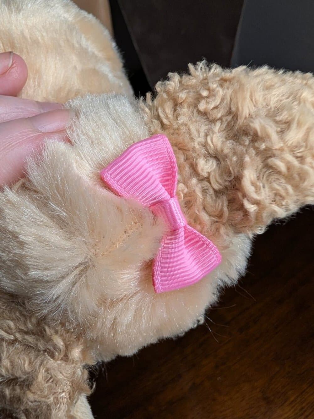 Adorable Our Generation Fluffy Sitting Puppy Dog Pink Bow Battat - Thumbnail 16