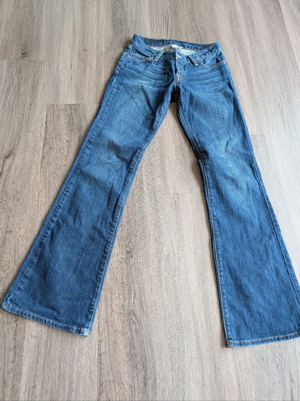 Lucky Brand Lil Maggie Boot Cut Flare Blue Jeans Embroidered Pocket Low Rise - Thumbnail 3
