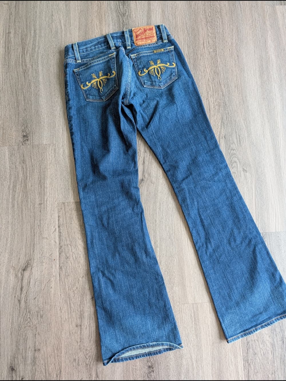 Lucky Brand Lil Maggie Boot Cut Flare Blue Jeans Embroidered Pocket Low Rise - Thumbnail 6
