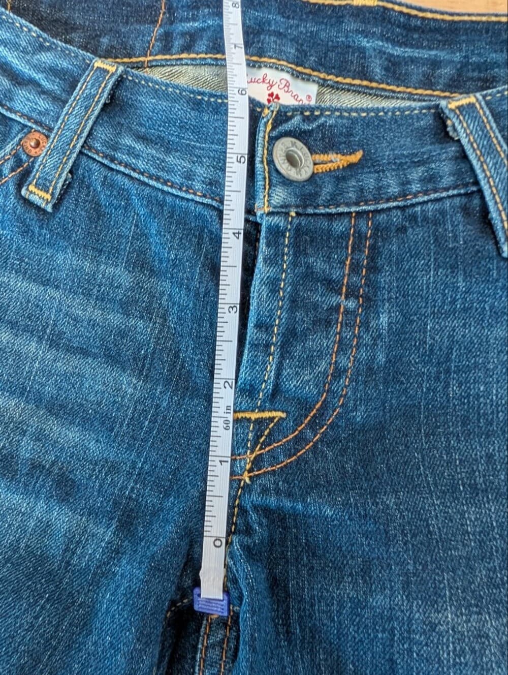 Lucky Brand Lil Maggie Boot Cut Flare Blue Jeans Embroidered Pocket Low Rise - Thumbnail 16