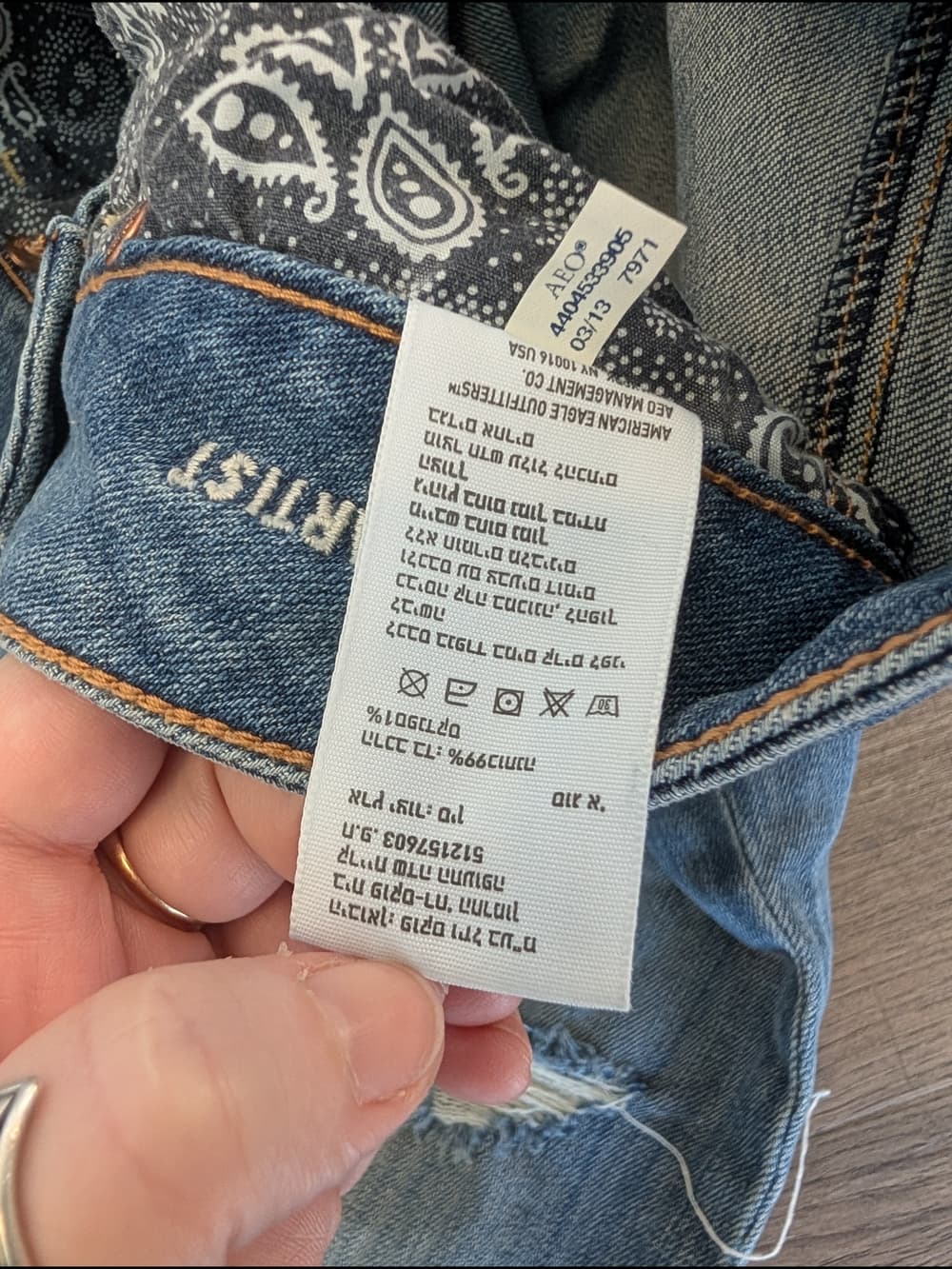 American Eagle Outfitters Artist Light Blue Distressed Crapped Straight Jeans - Thumbnail 6