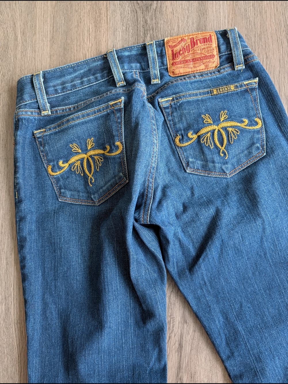 Lucky Brand Lil Maggie Boot Cut Flare Blue Jeans Embroidered Pocket Low Rise - Thumbnail 9