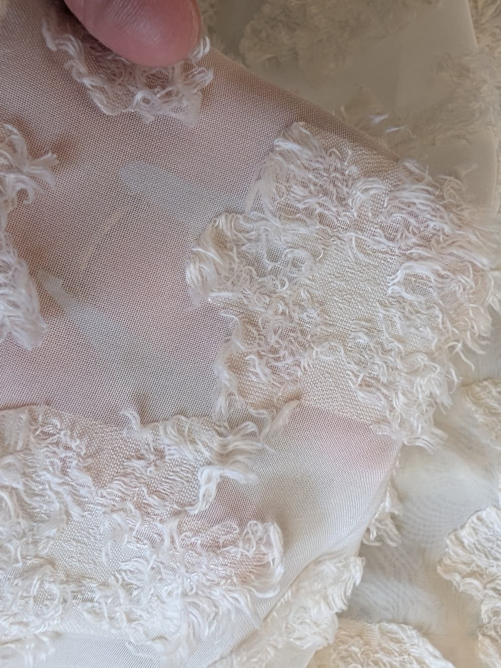 Zara Semi Sheer Off White Floral Appliqué Blouse Button Up - Thumbnail 7