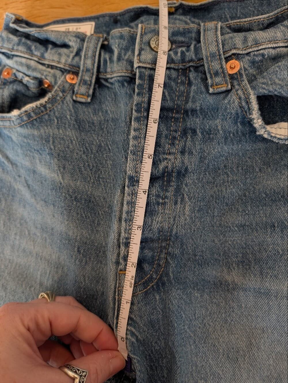 GAP Women's Medium Wash Faded Cheeky High Rise Straight-Leg Blue Jeans - Thumbnail 9