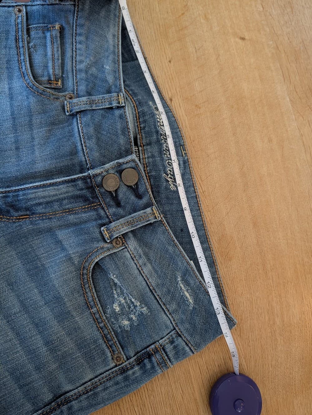 American Eagle Outfitters Artist Light Blue Distressed Crapped Straight Jeans - Thumbnail 11