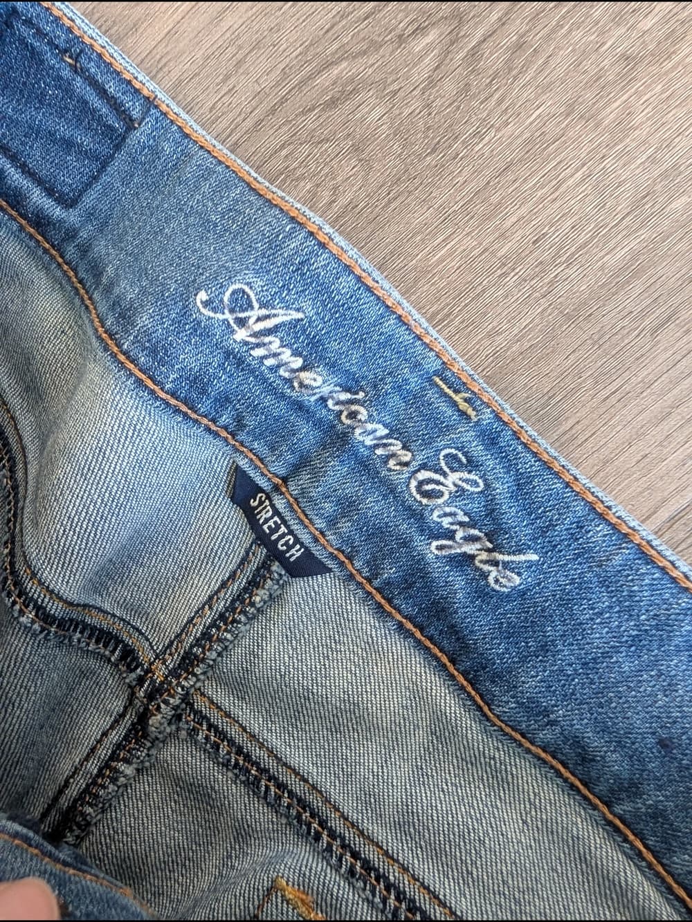 American Eagle Outfitters Artist Light Blue Distressed Crapped Straight Jeans - Thumbnail 4