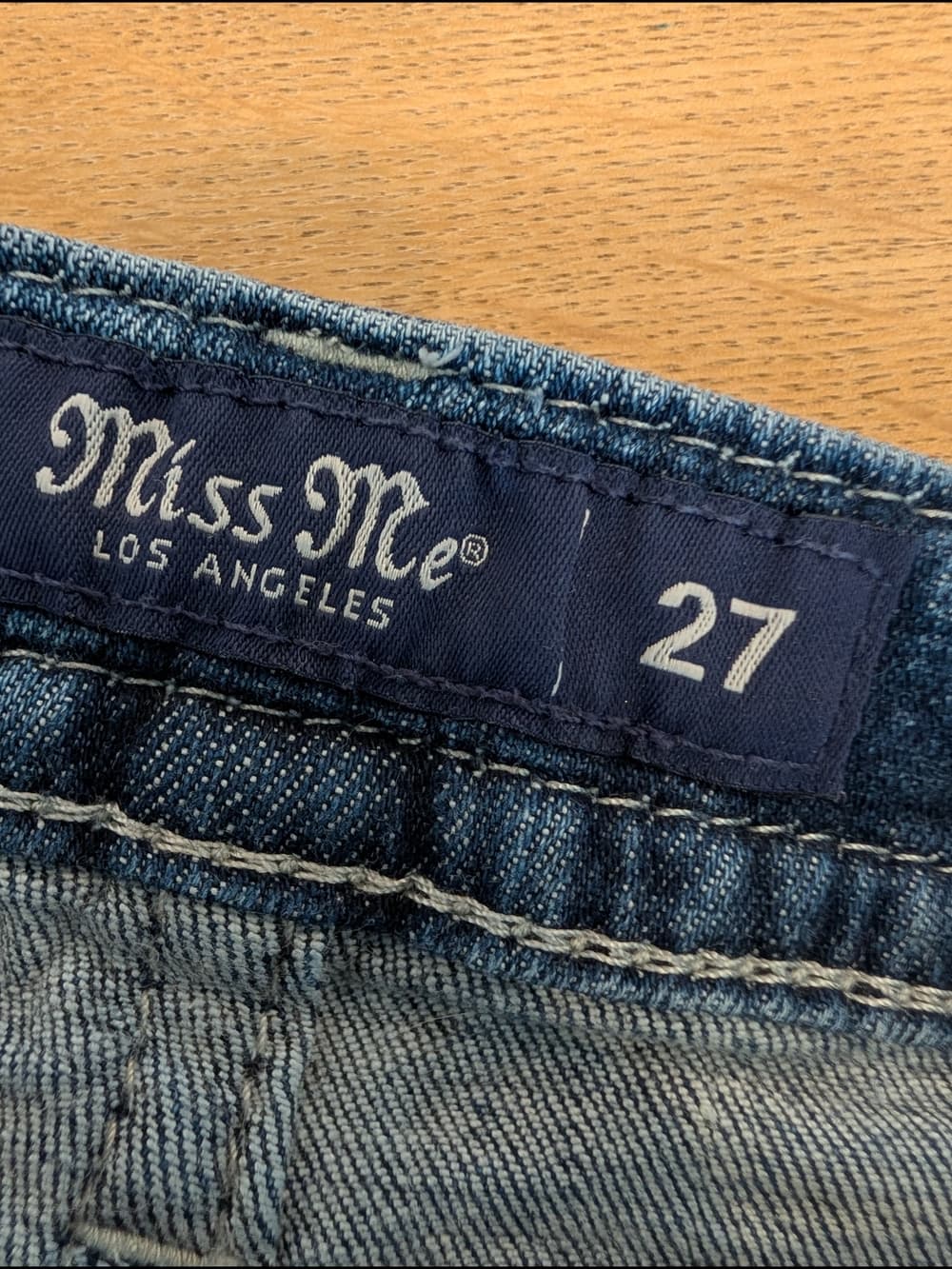 Miss Me Blue Mid-Rise Distressed Ankle Skinny Jeans With Stars And Flag - Thumbnail 10