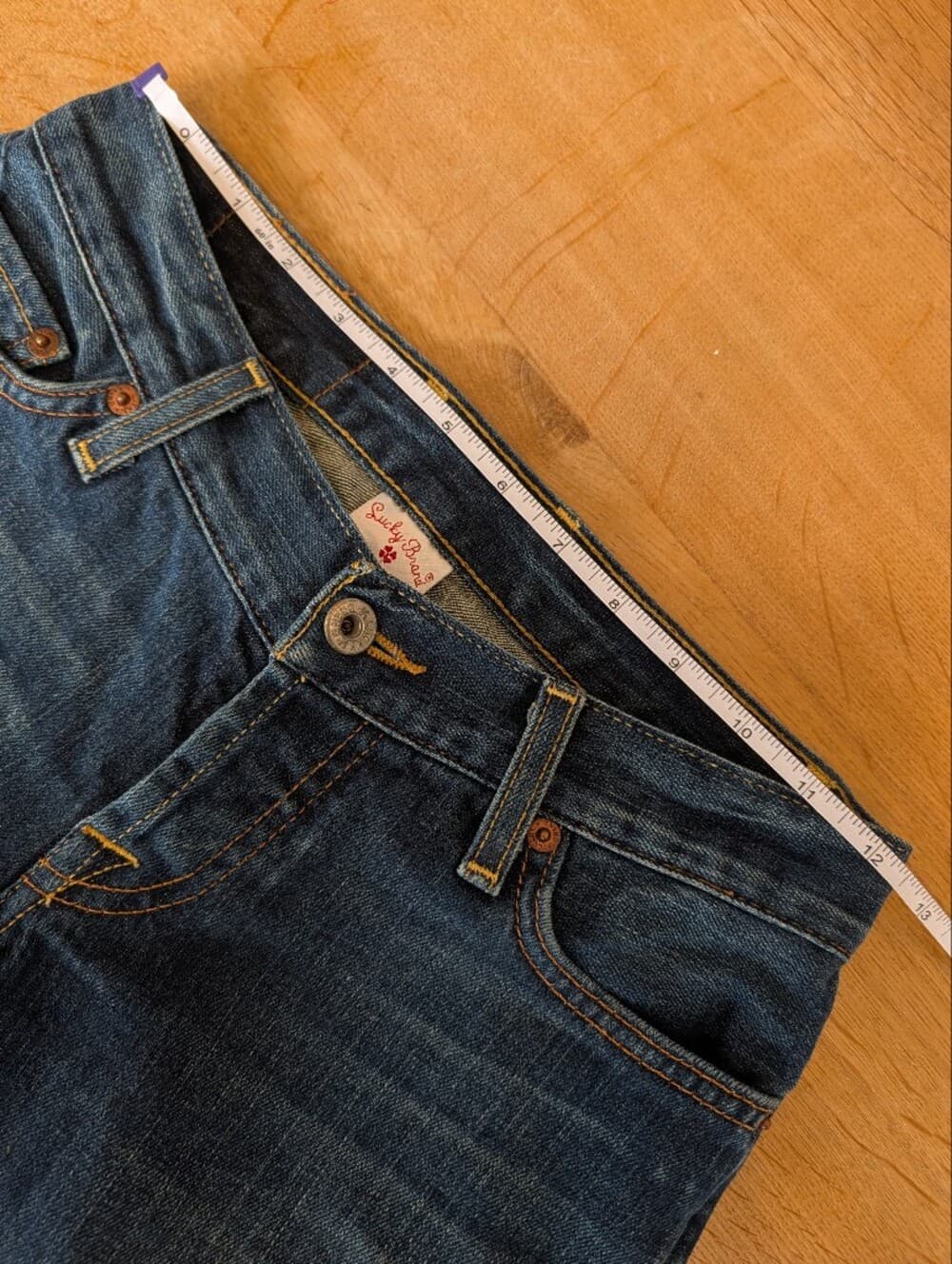 Lucky Brand Lil Maggie Boot Cut Flare Blue Jeans Embroidered Pocket Low Rise - Thumbnail 15