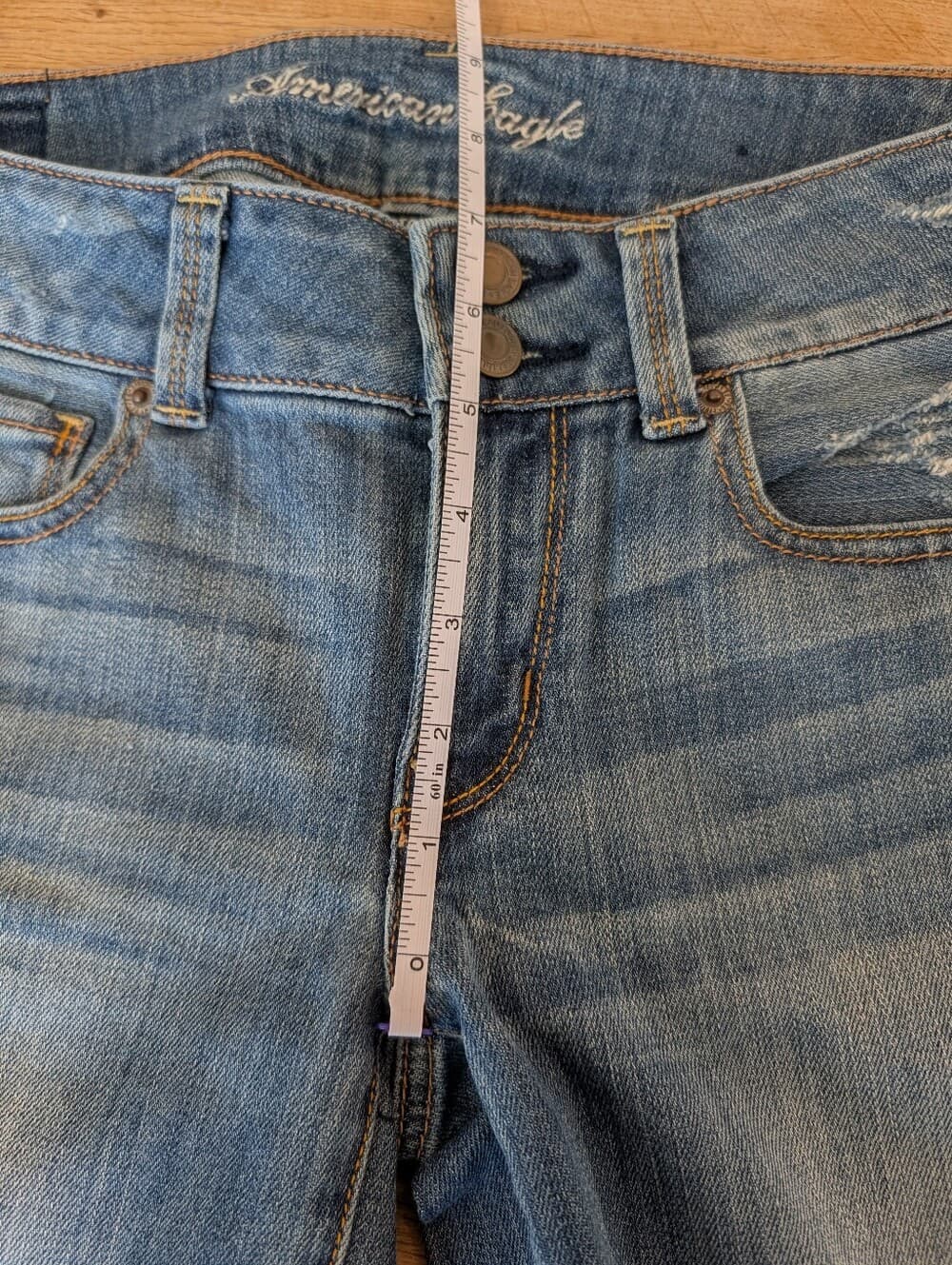 American Eagle Outfitters Artist Light Blue Distressed Crapped Straight Jeans - Thumbnail 10