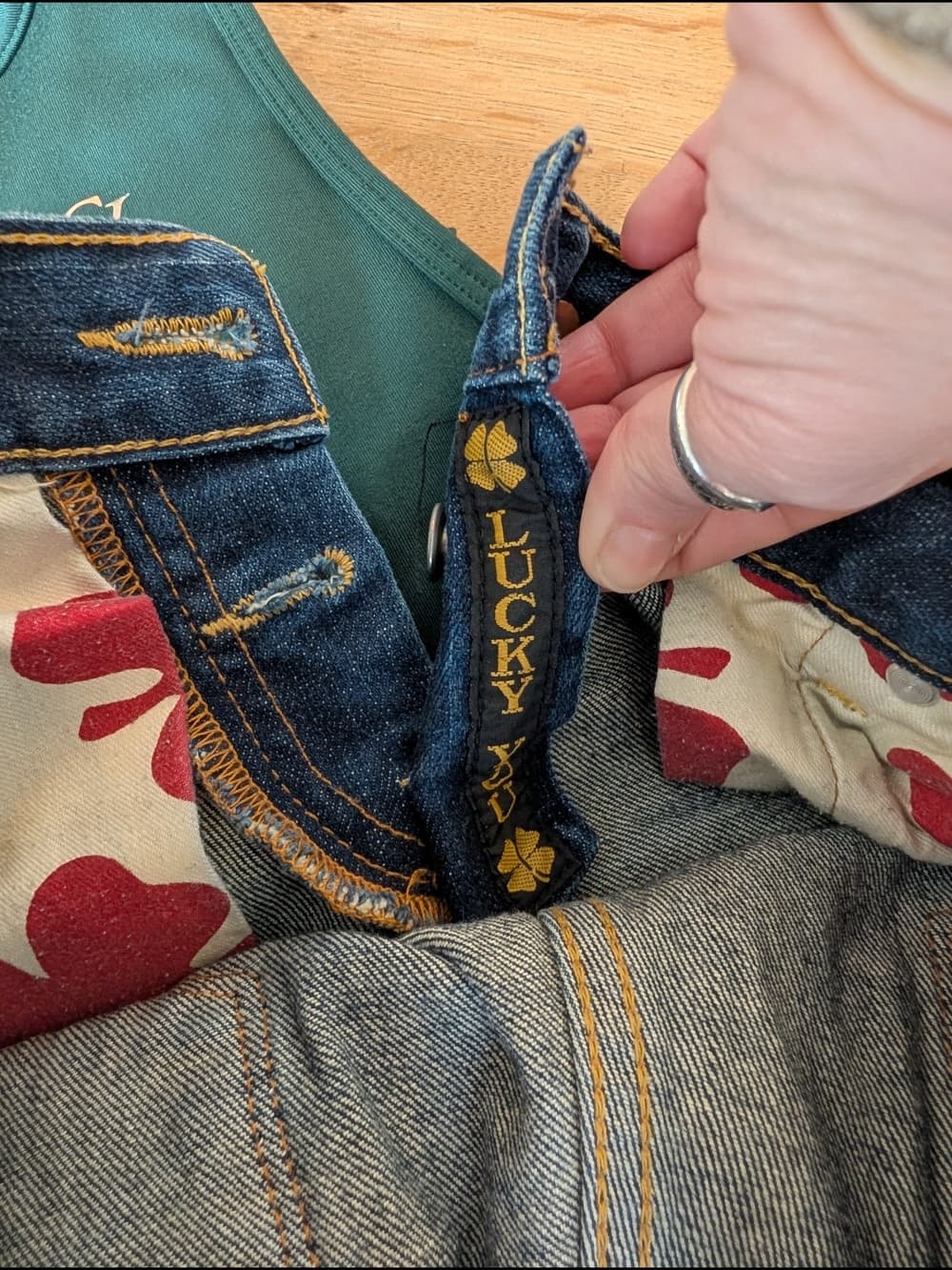 Lucky Brand Lil Maggie Boot Cut Flare Blue Jeans Embroidered Pocket Low Rise - Thumbnail 13