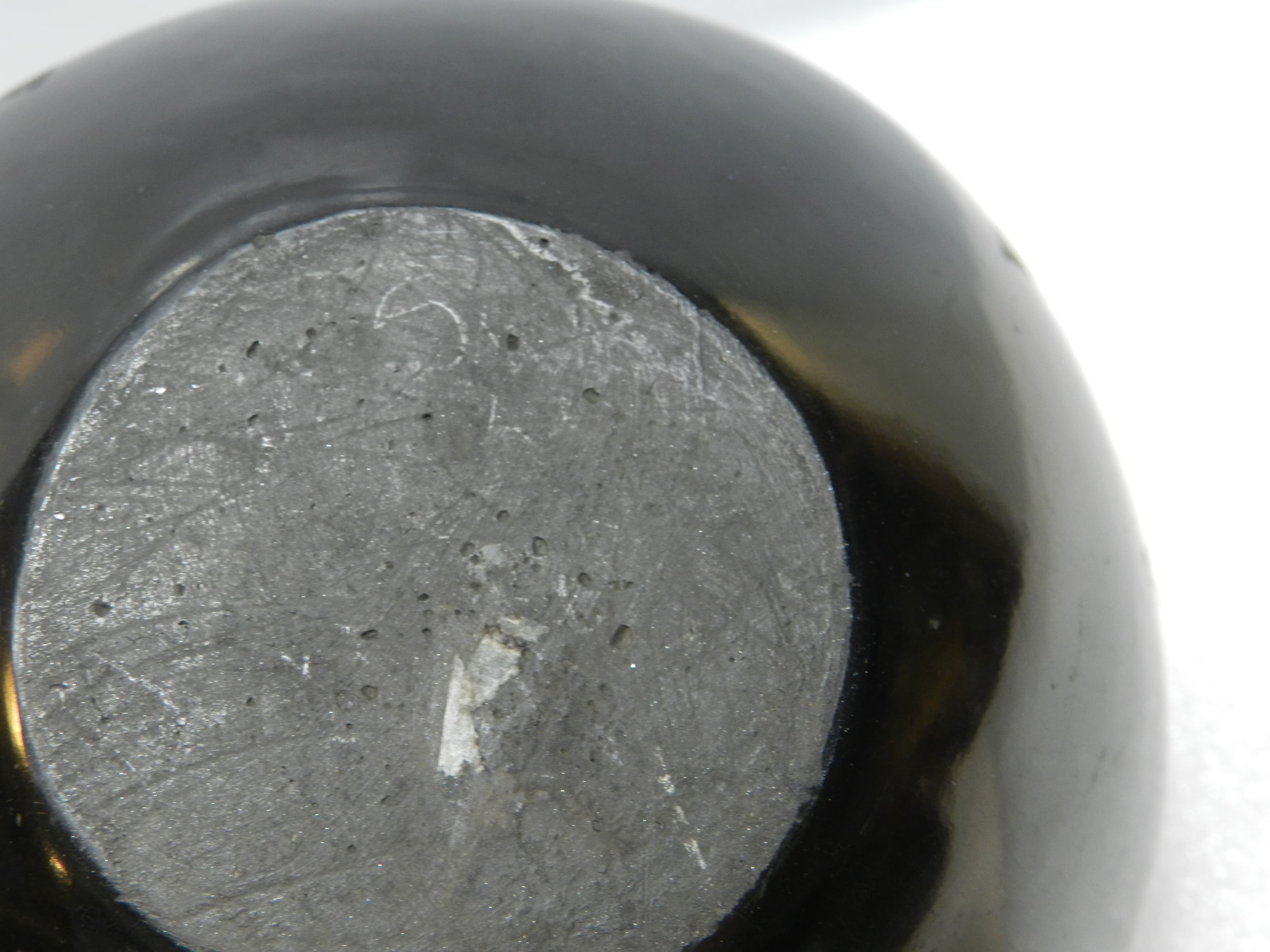Vintage Santa Clara Pueblo Blackware Pottery Bowl Black Finish Handmade (O26S) - Thumbnail 8