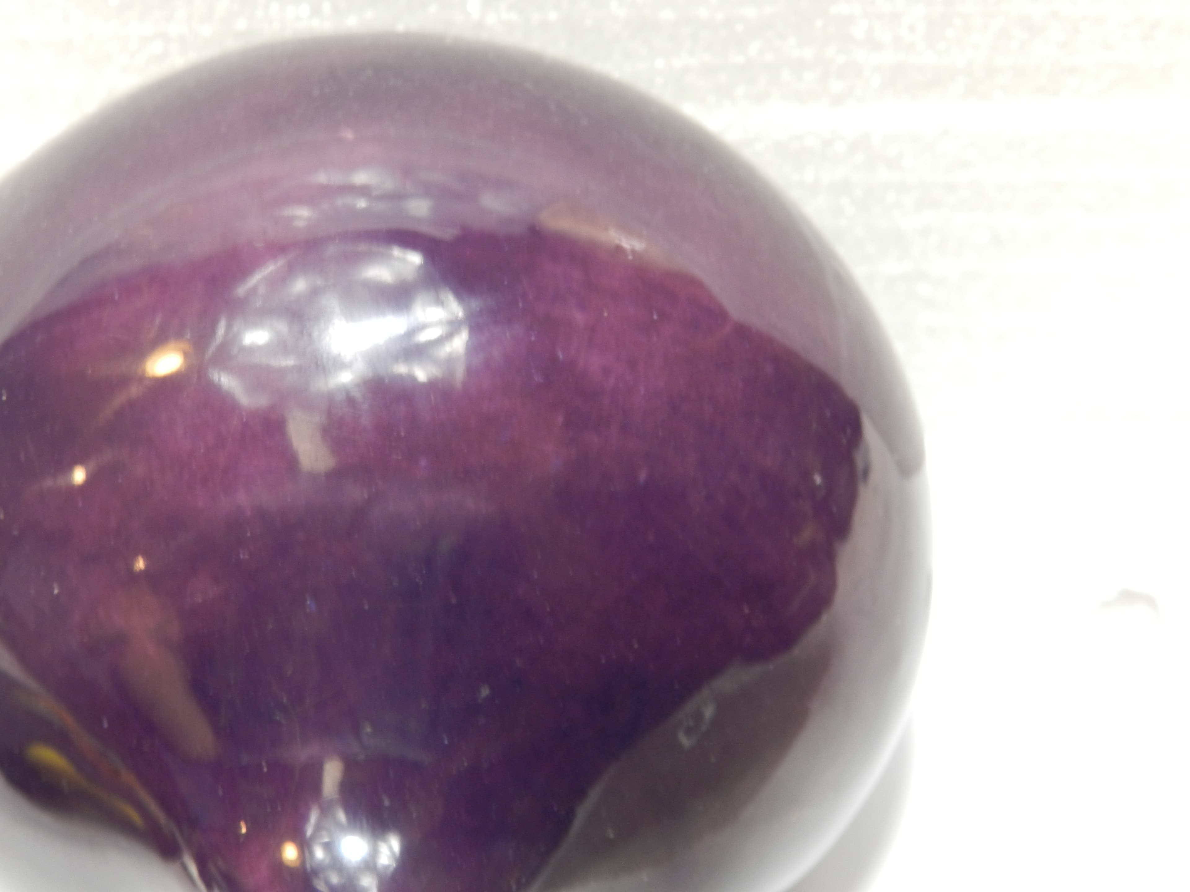 Vintage Deep Purple 6" Mallet Bottle Ceramic Pottery Vase handmade (O28S) - Thumbnail 4