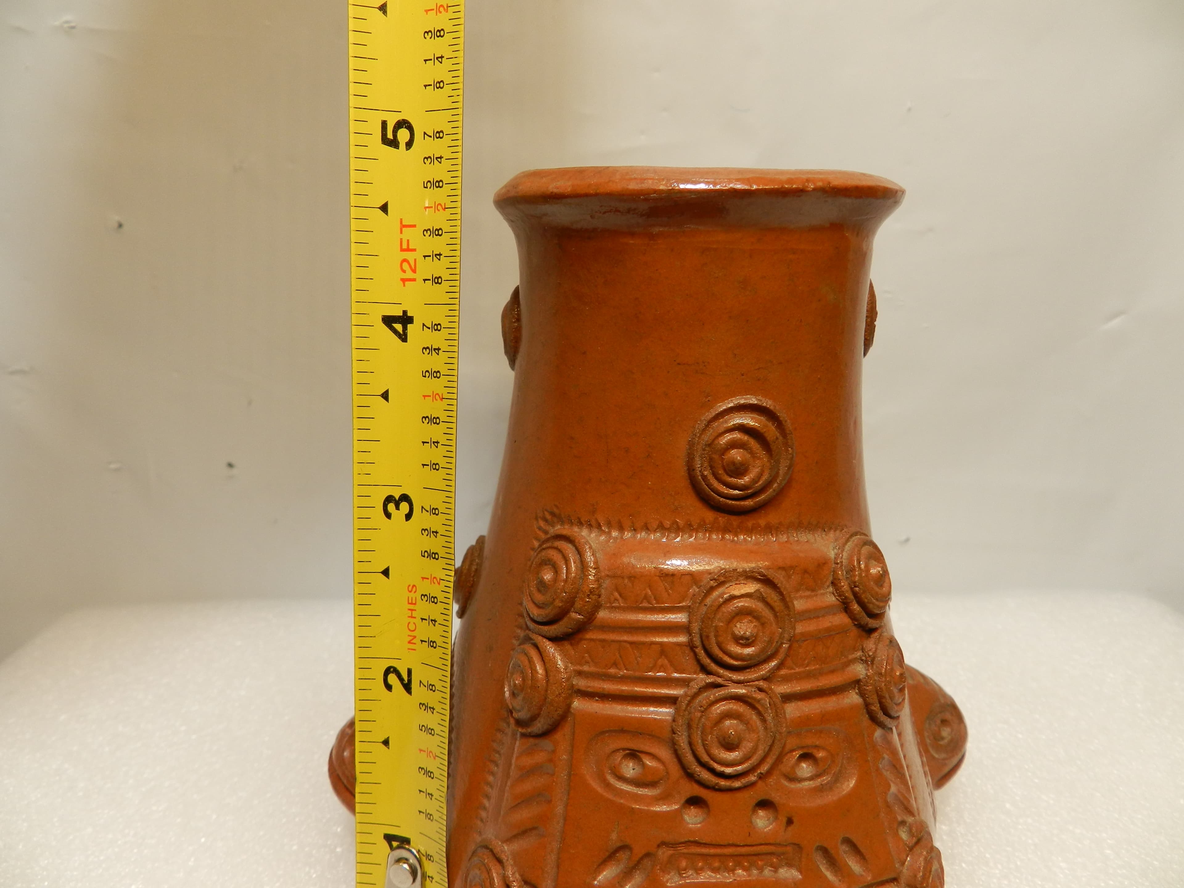 5" Effigy Vessel Chorrera Culture Hecho En Ecuador Ceramic Handmade Pottery O29S - Thumbnail 4