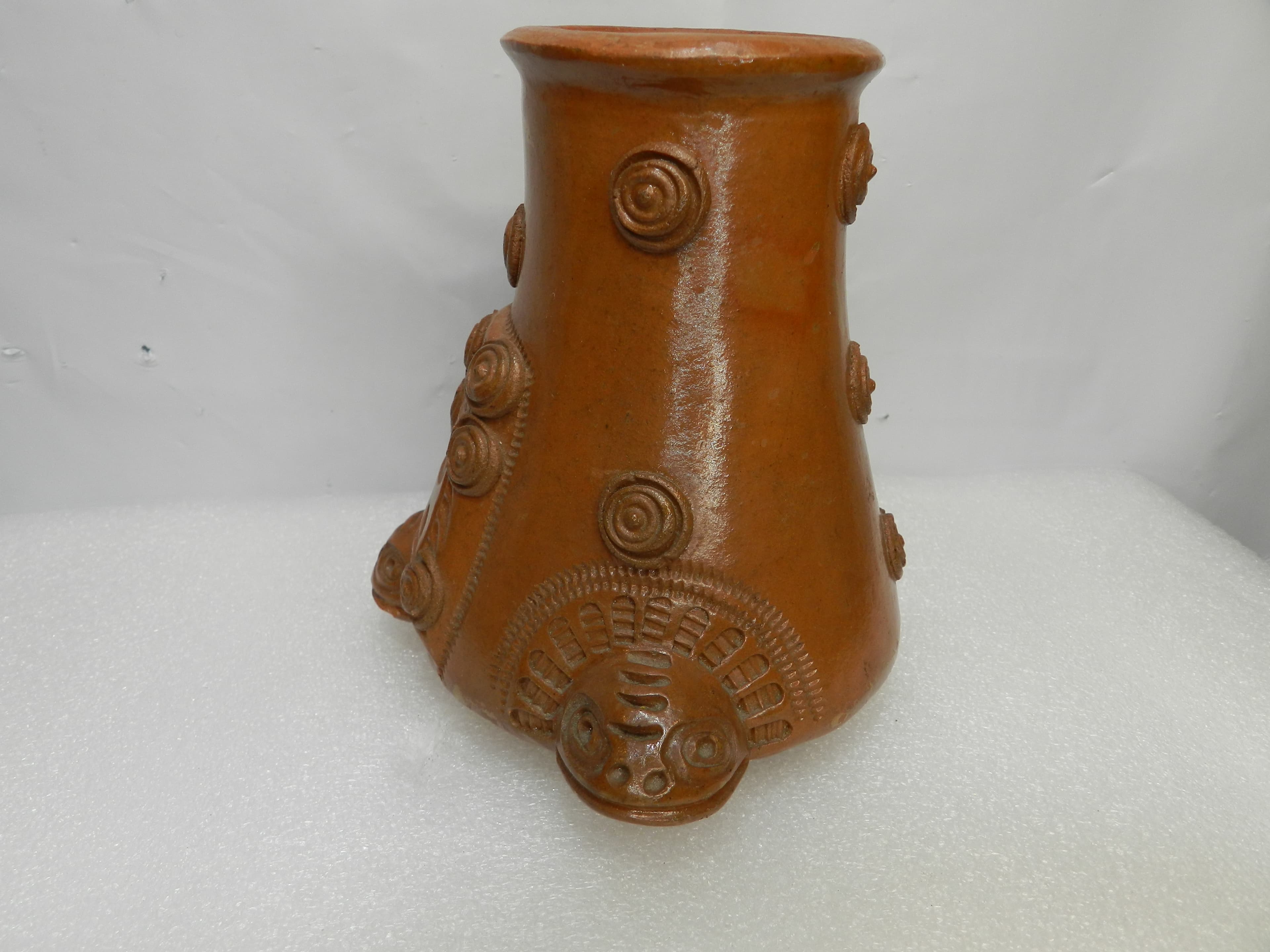 5" Effigy Vessel Chorrera Culture Hecho En Ecuador Ceramic Handmade Pottery O29S - Thumbnail 3