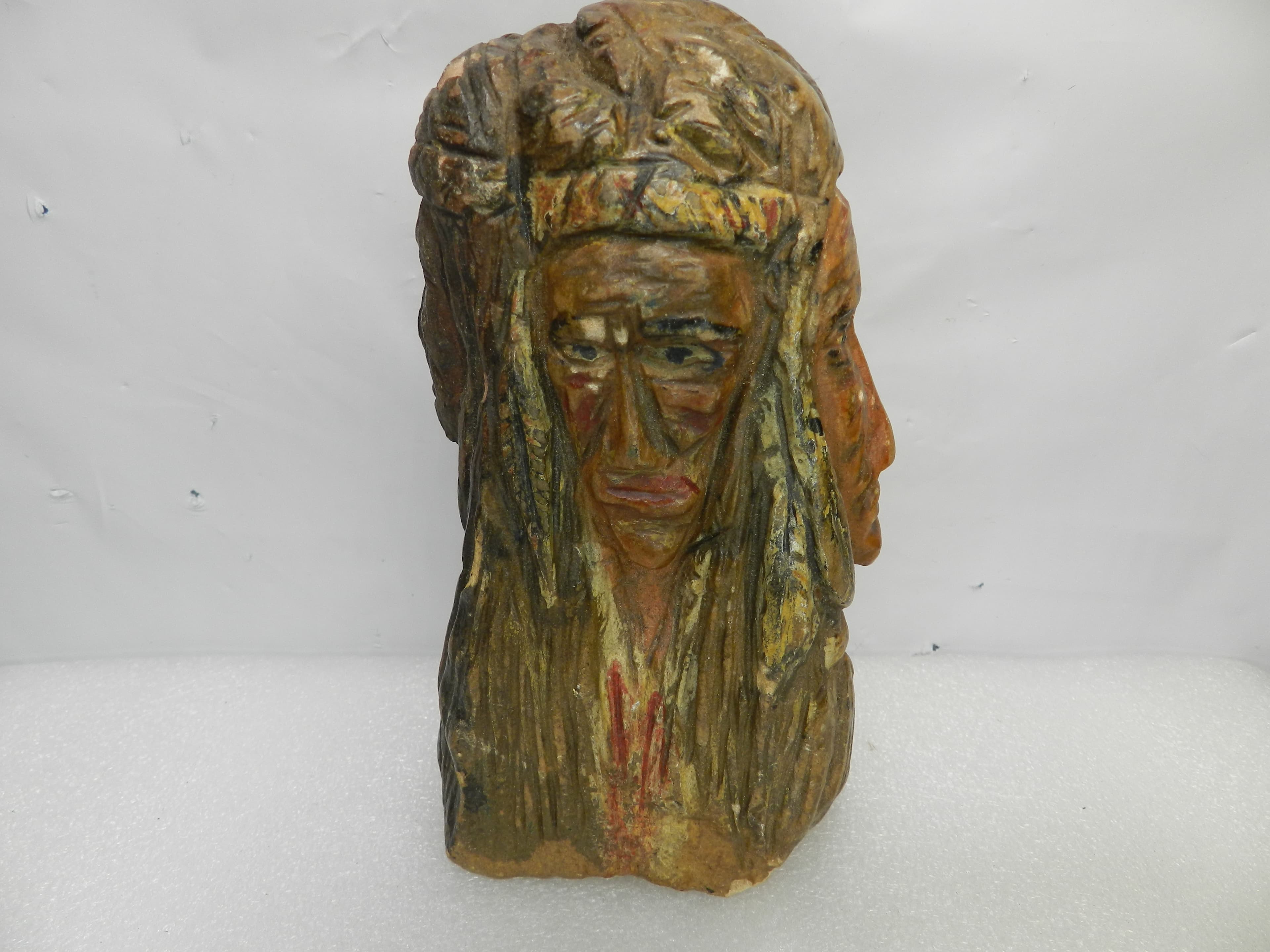 Rare Native American Hand Carved Stone Multi-Faced Totem /Spirit Carving  O30S - Thumbnail 2