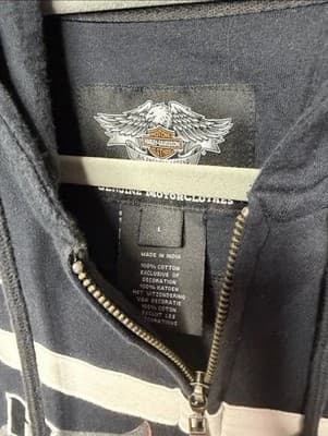 Harley Davidson embroidered zip up hoodie - Thumbnail 3