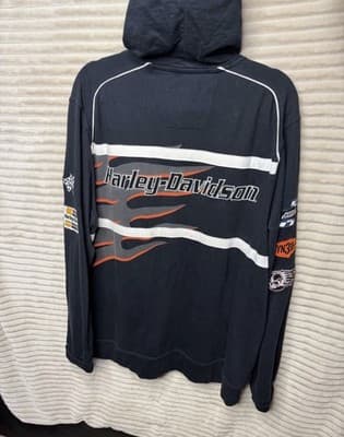 Harley Davidson embroidered zip up hoodie - Thumbnail 2