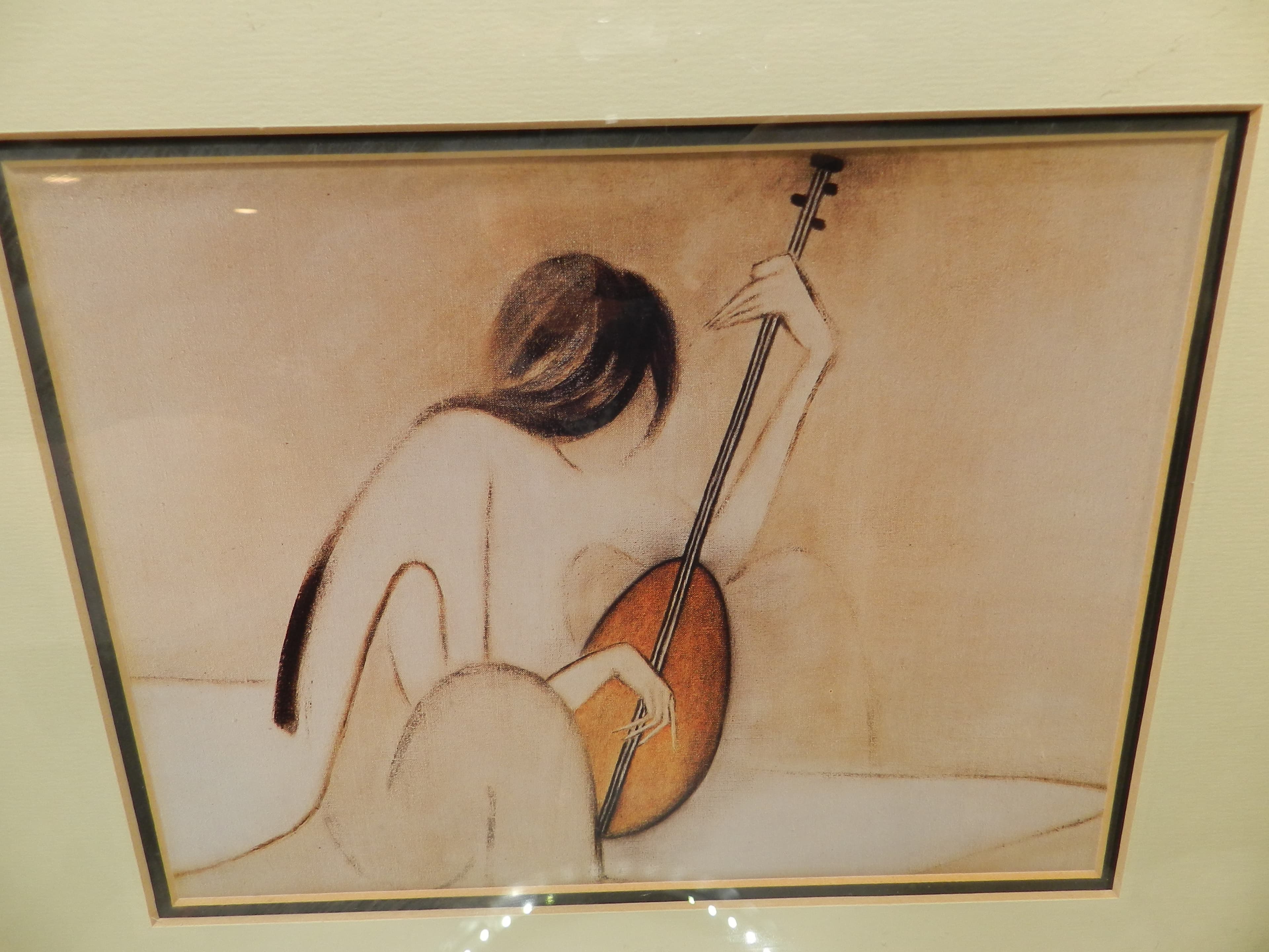 Mandolin" Framed Print artist Lucienne Ha Van Vuong 10" x 12" Prof Framed (O31S) - Thumbnail 2