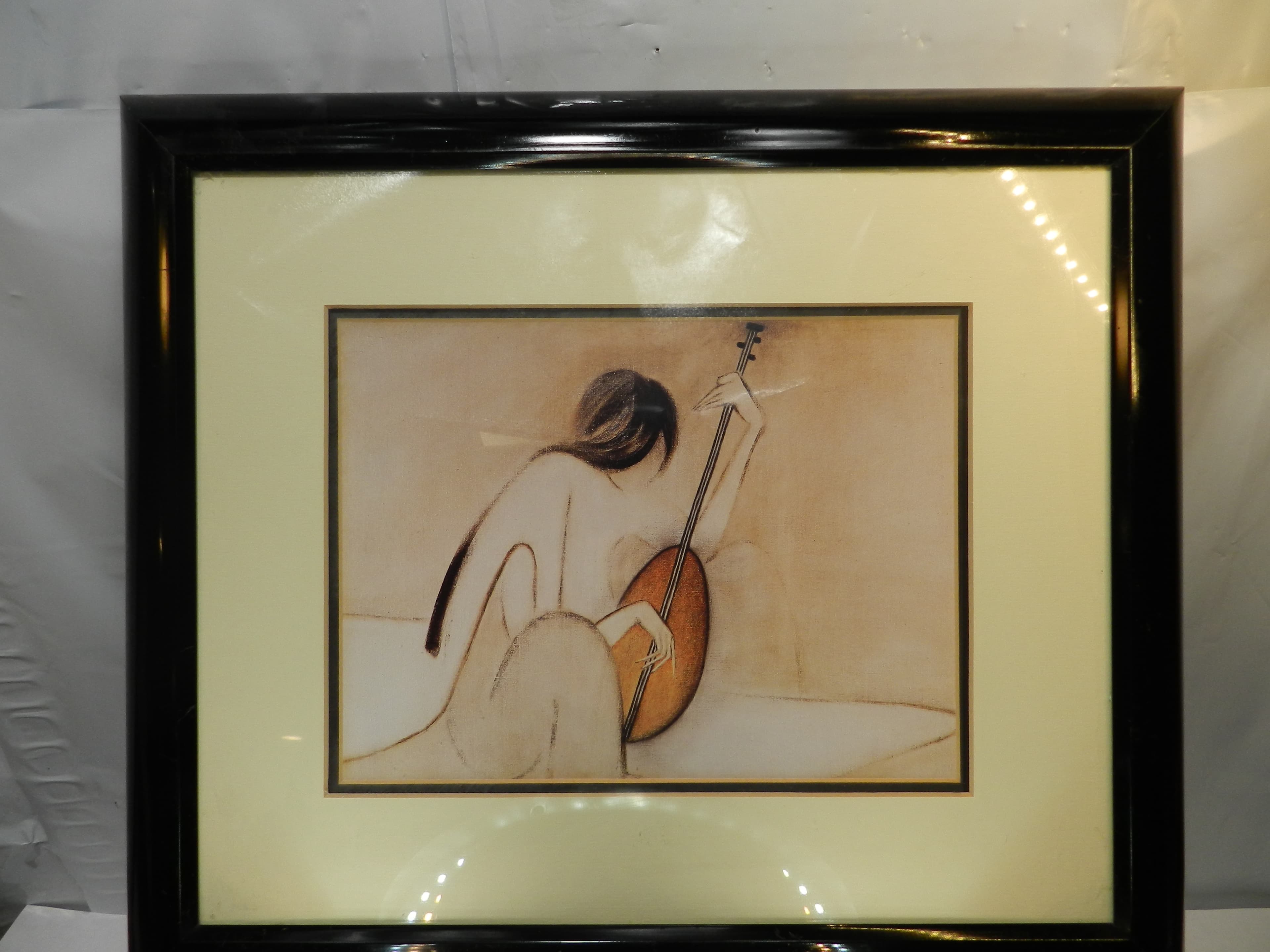 Mandolin" Framed Print artist Lucienne Ha Van Vuong 10" x 12" Prof Framed (O31S)
