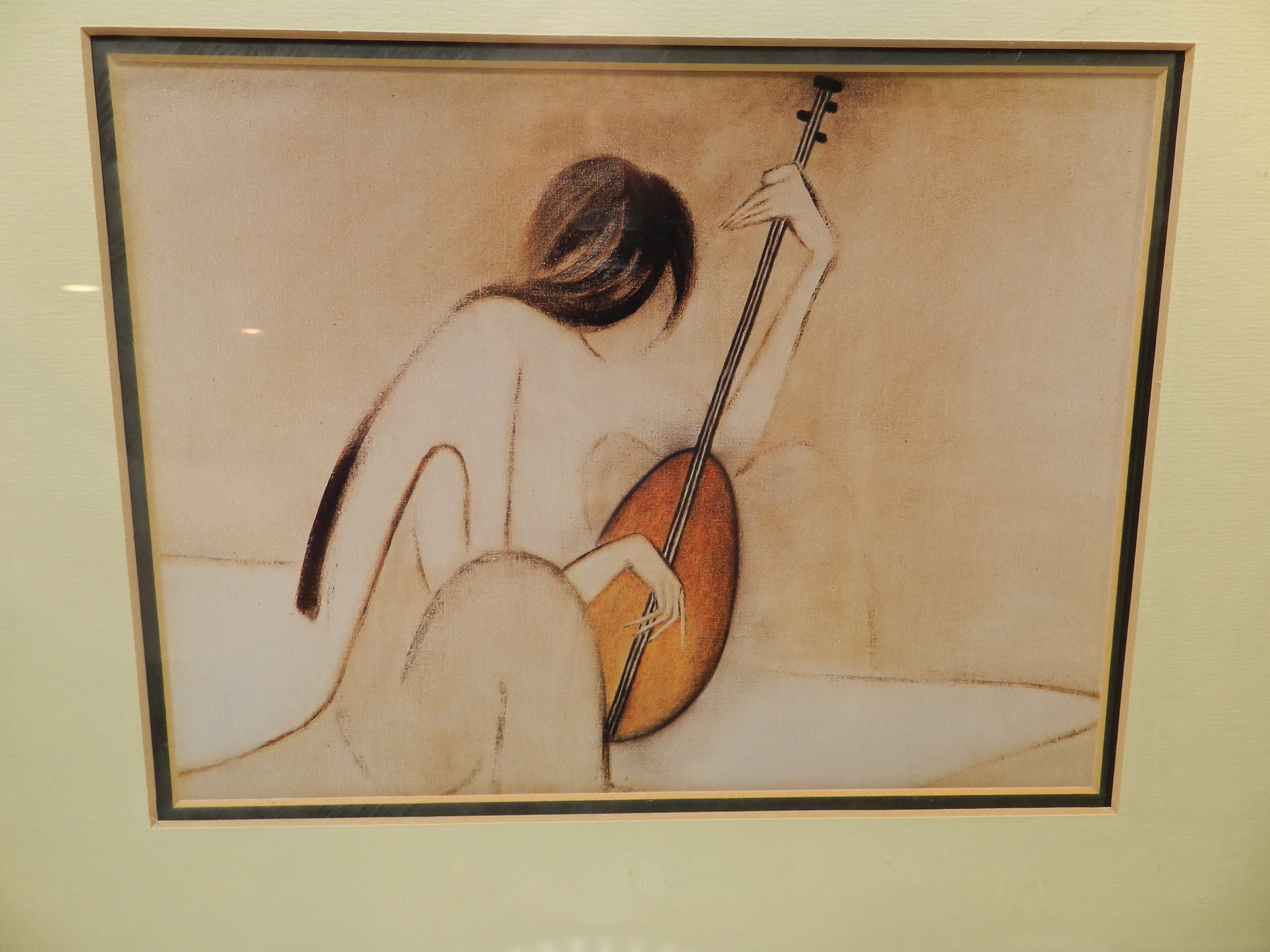 Mandolin" Framed Print artist Lucienne Ha Van Vuong 10" x 12" Prof Framed (O31S) - Thumbnail 4