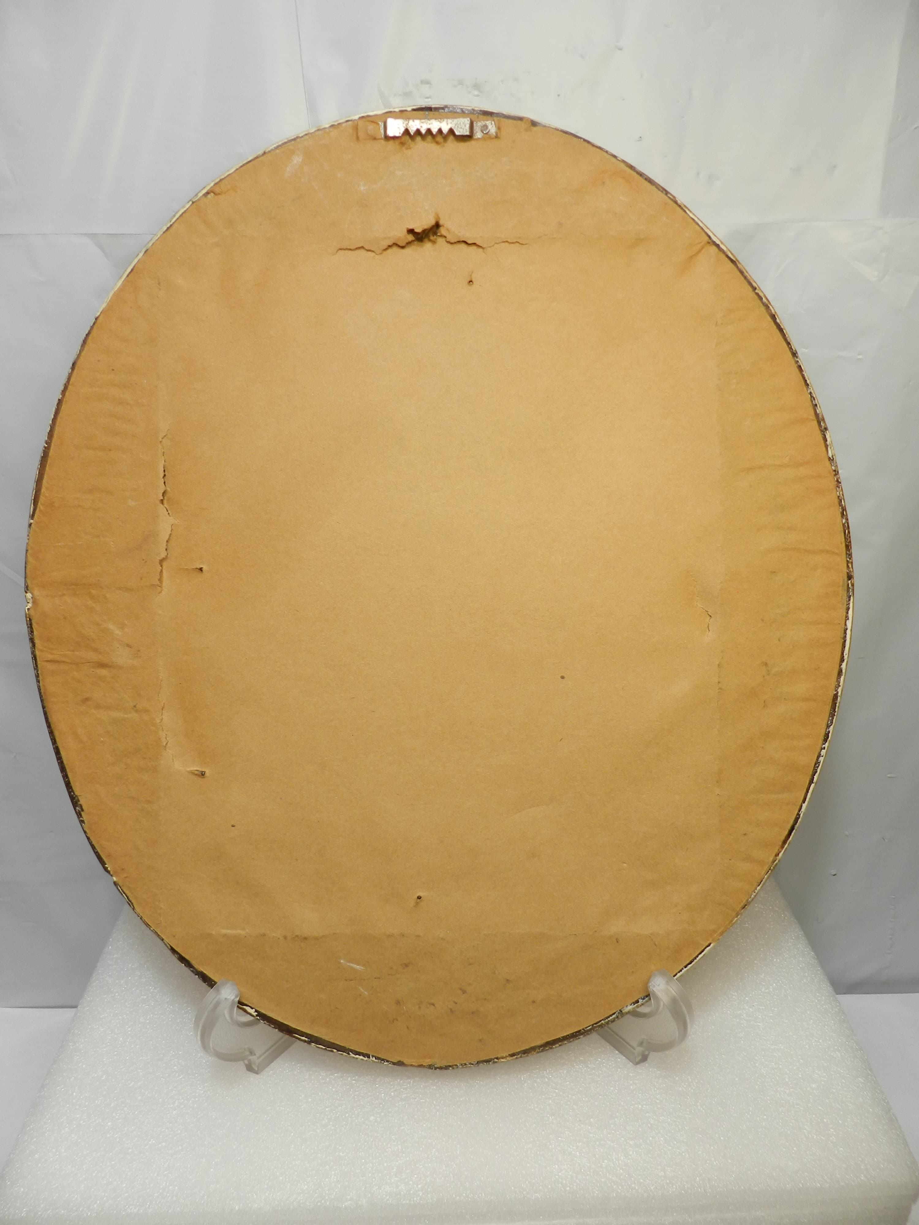Vintage Mildred Colvin Yellow Rose Floral Painting on Canvas Oval Frame (O33S) - Thumbnail 8