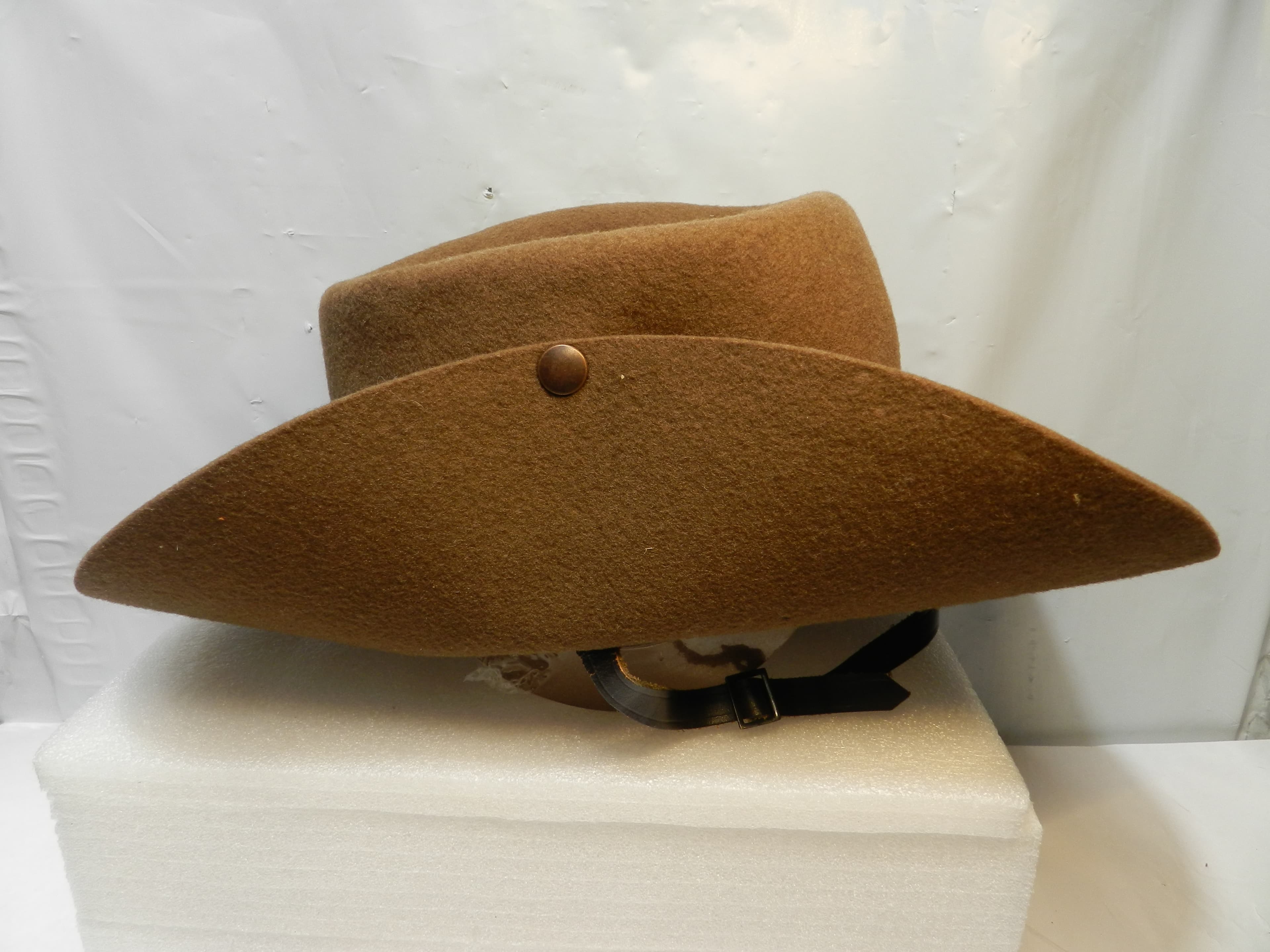 VTG L.L.Bean 100% Wool Australian Military Forces Slouch Hat Size 7 1/8  O35S - Thumbnail 2
