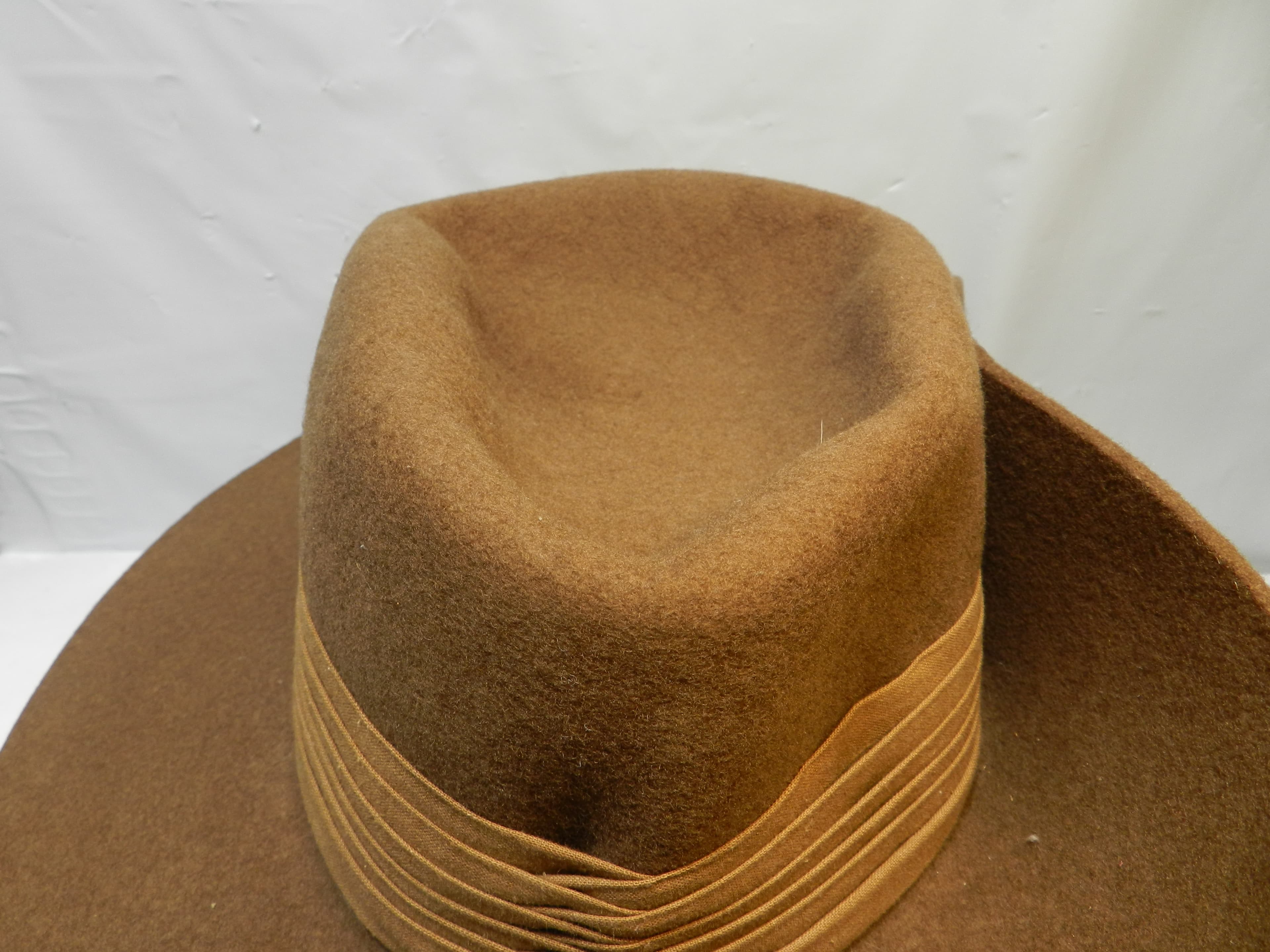 VTG L.L.Bean 100% Wool Australian Military Forces Slouch Hat Size 7 1/8  O35S - Thumbnail 7