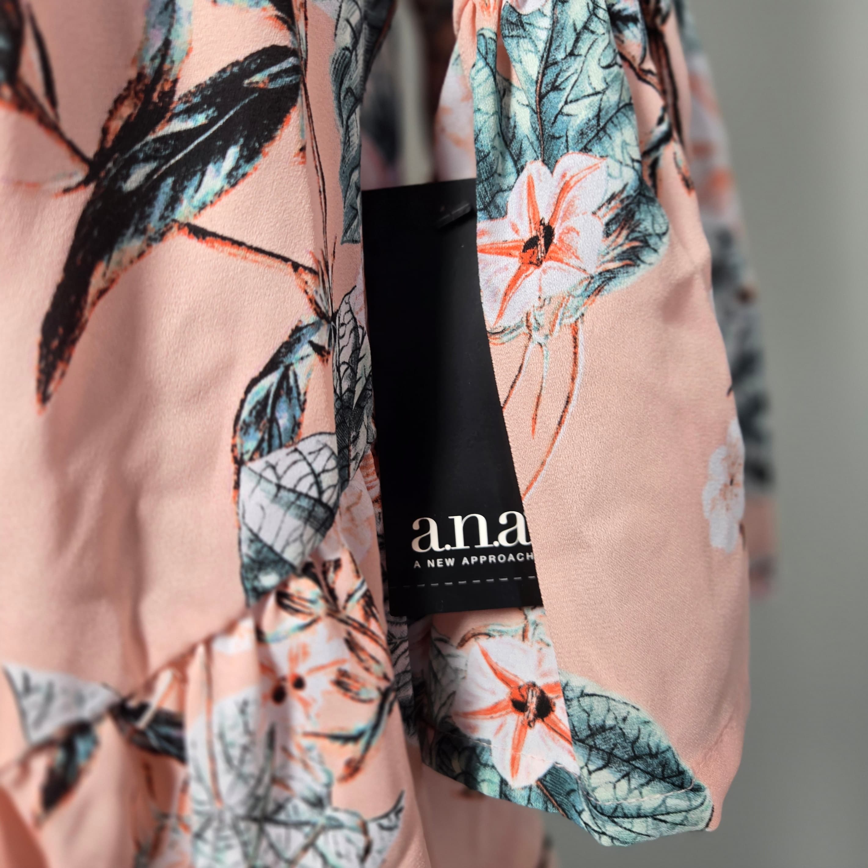 a.n.a Floral Peasant Blouse Pink Multicolor Size M NWT - Thumbnail 5