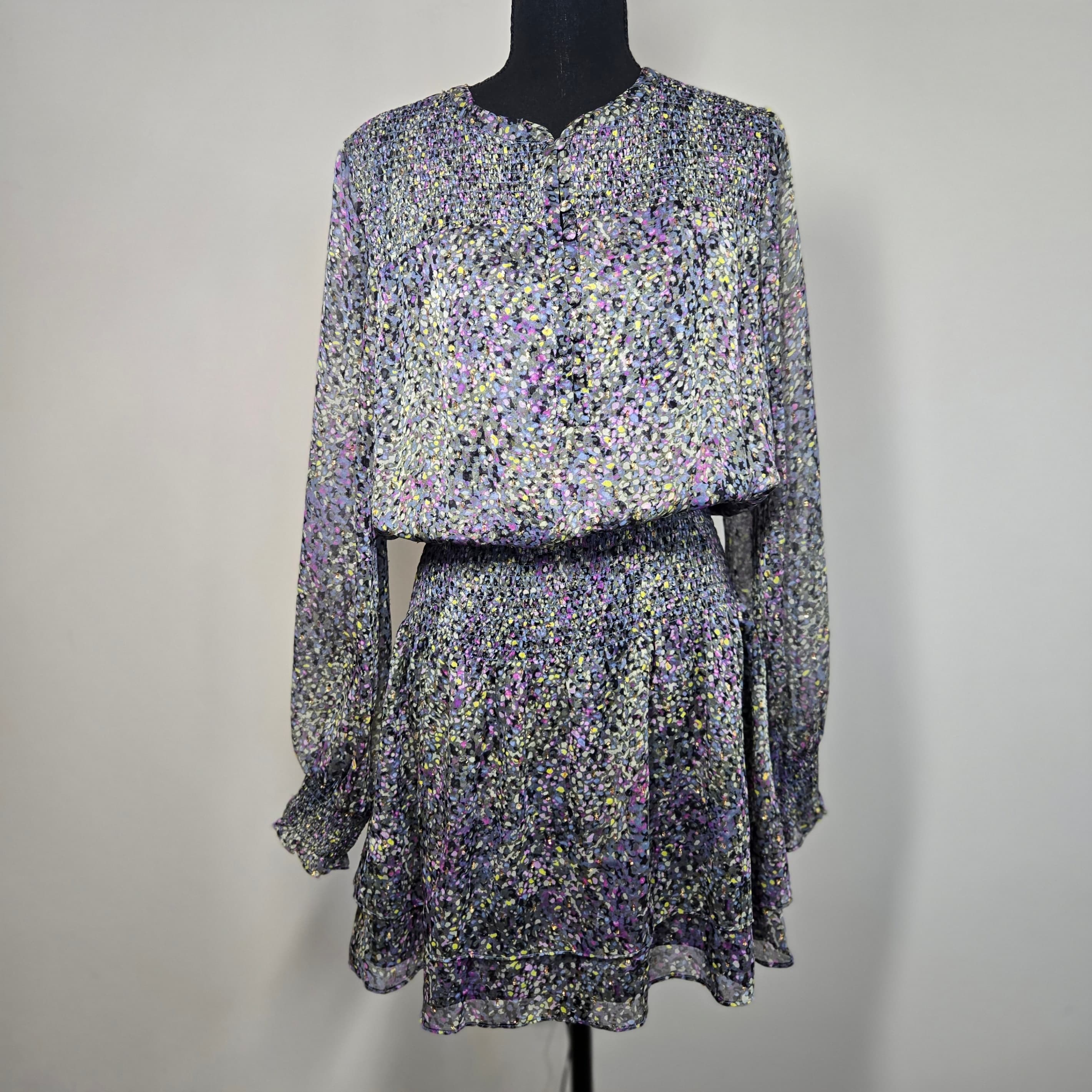 White House Black Market Floral Smocked Dress Size S