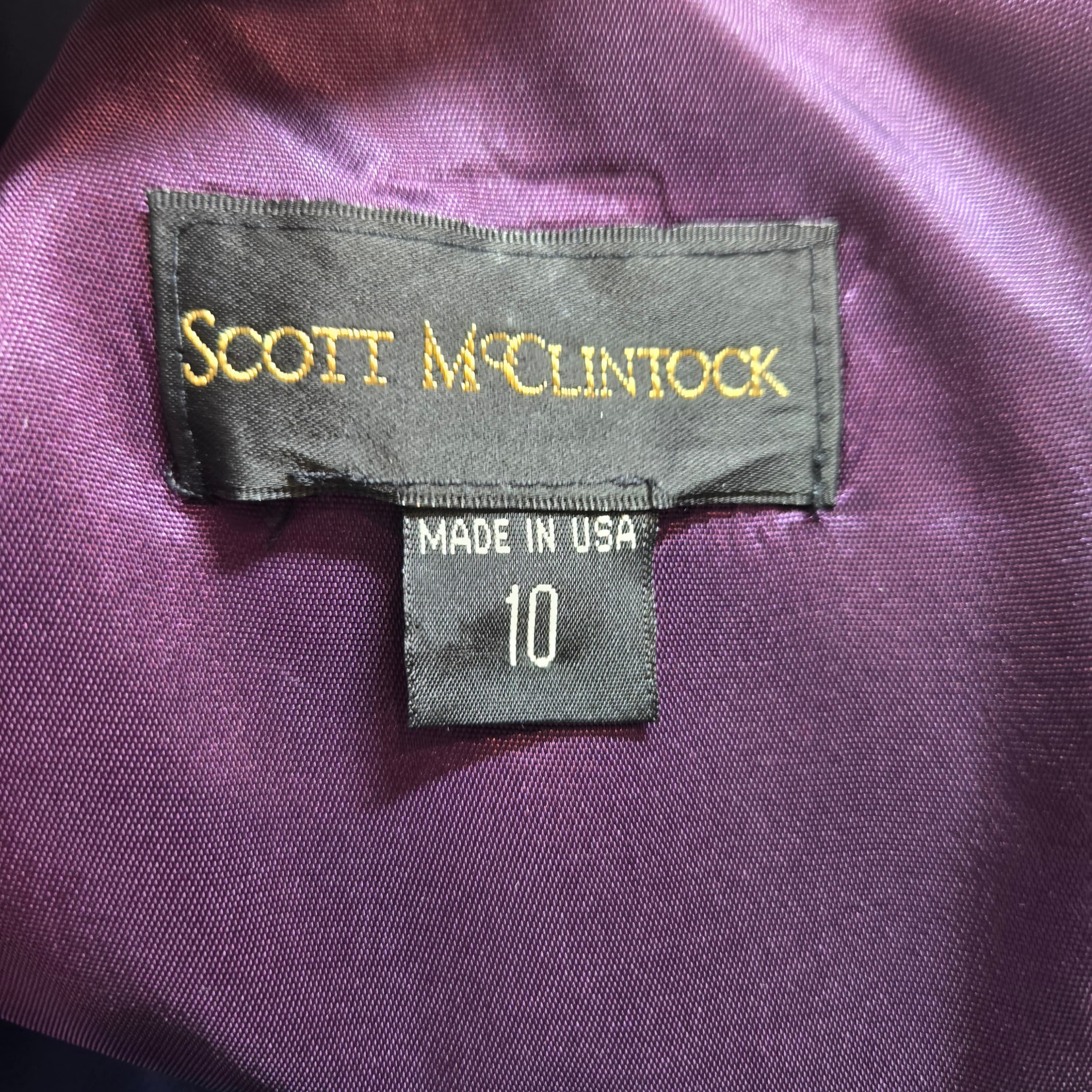 Vintage Scott McClintock Blue Sleeveless Dress with Satin Waistband Size 10 - Thumbnail 8