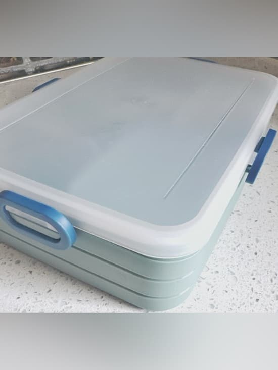 Blue Multi Compartment Bento Lunch Box Snack Container Portable Meal Prep - Thumbnail 7