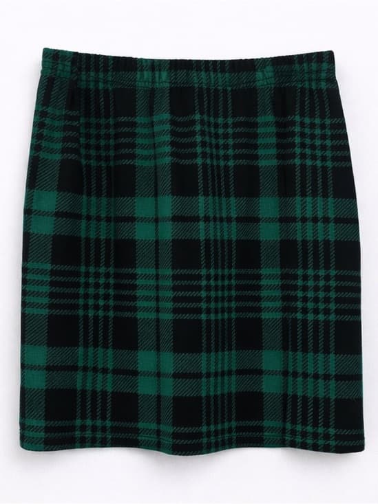 SHEIN Women's Green Black Tartan Plaid Mini Skirt Preppy Schoolgirl Size Medium - Thumbnail 5