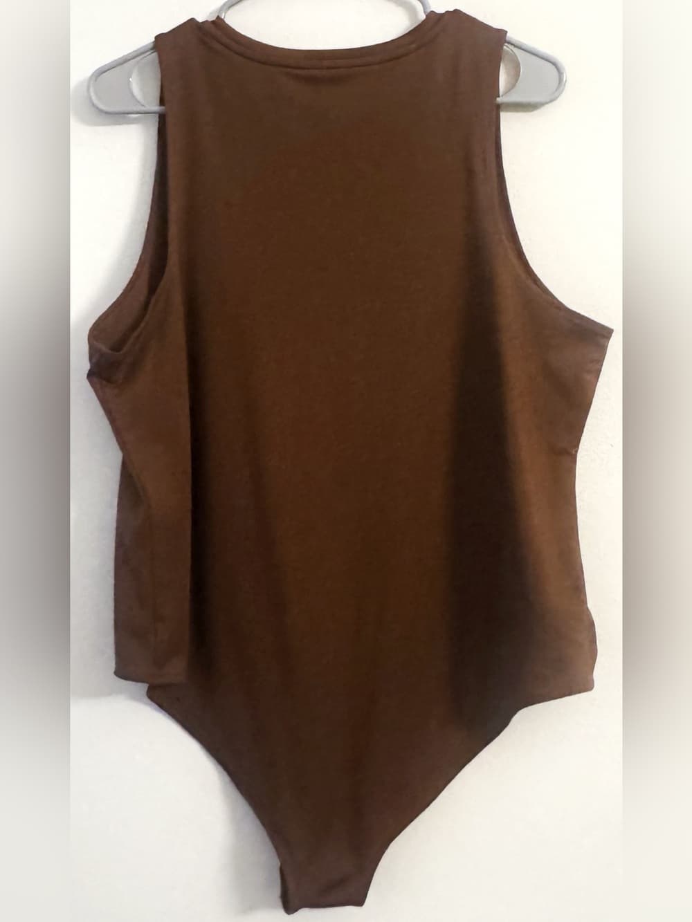 Time and Tru Brown Sleeveless Bodysuit 22/XXL Plus Size Stretch Snap - Thumbnail 2
