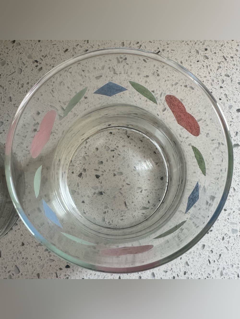 Set of 2 Clear Glass Lowball Rocks Glasses Heart Folk Art Barware - Thumbnail 4