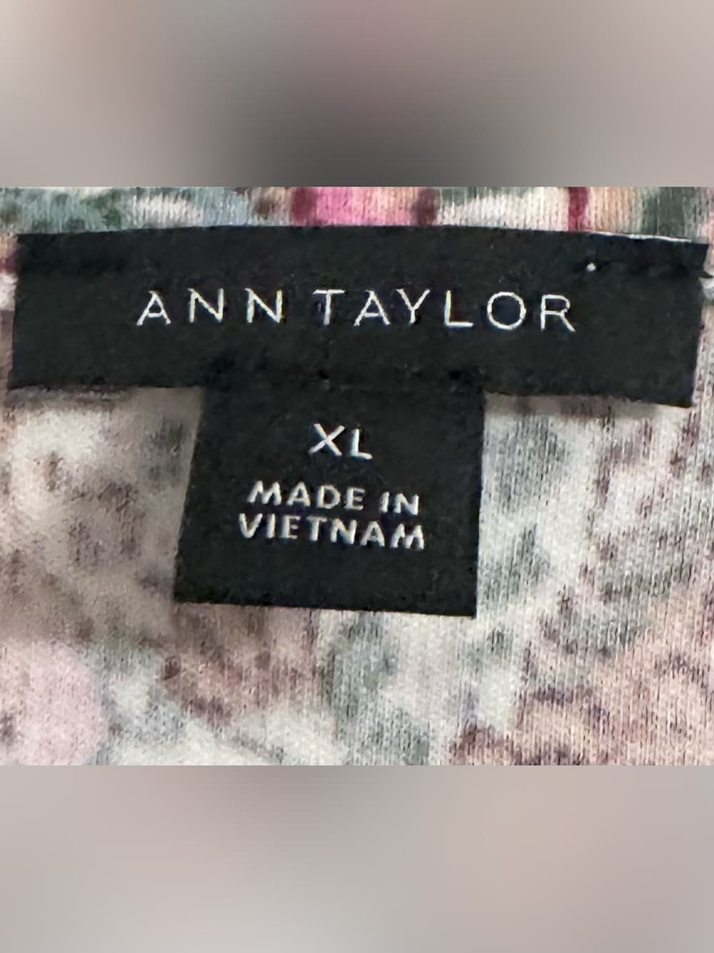 Ann Taylor White Pink Floral Short Sleeve Scoop Neck Tee XL 100% Cotton Casual - Thumbnail 4