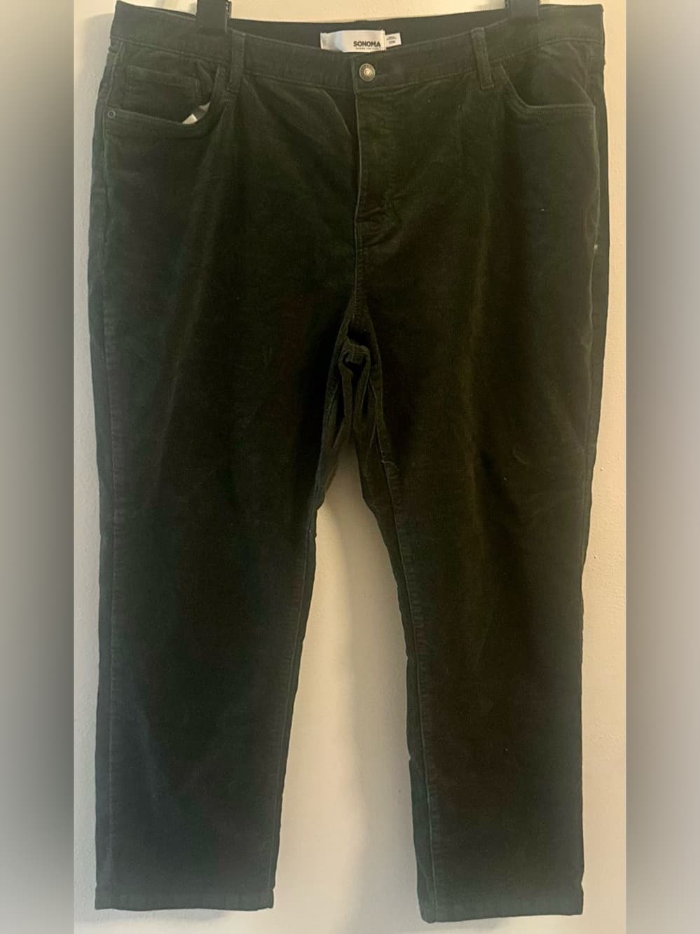 Sonoma Women's Olive Green Stretch Straight Leg Ankle Pants Plus Size 22W