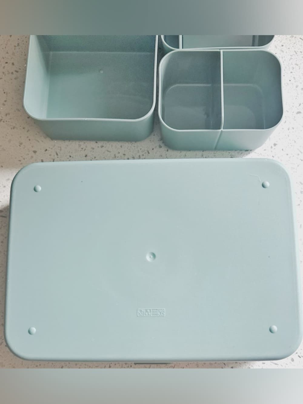 Blue Multi Compartment Bento Lunch Box Snack Container Portable Meal Prep - Thumbnail 5