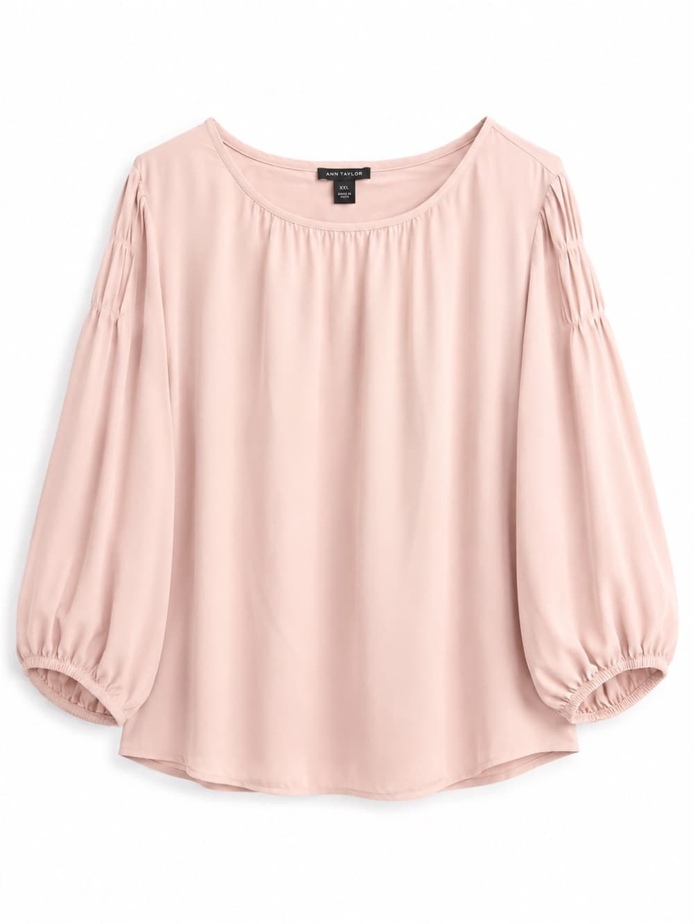 Ann Taylor Women's Blush Pink Puff Sleeve Relaxed Fit Top Size XXL - Thumbnail 8