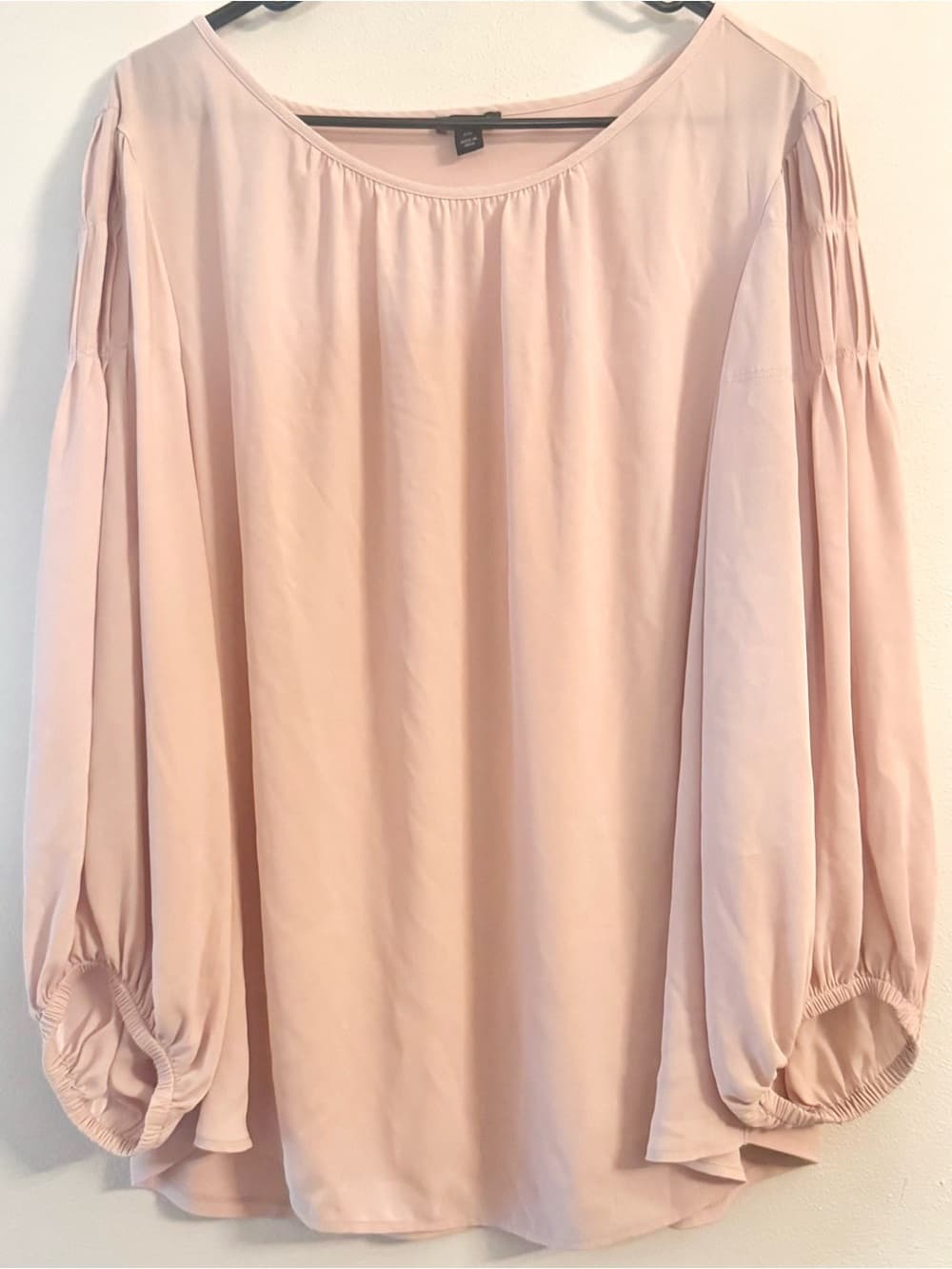 Ann Taylor Women's Blush Pink Puff Sleeve Relaxed Fit Top Size XXL