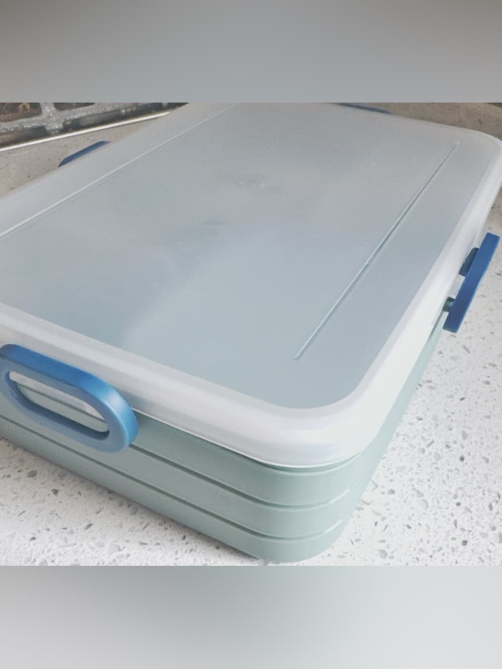 Blue Multi Compartment Bento Lunch Box Snack Container Portable Meal Prep - Thumbnail 6