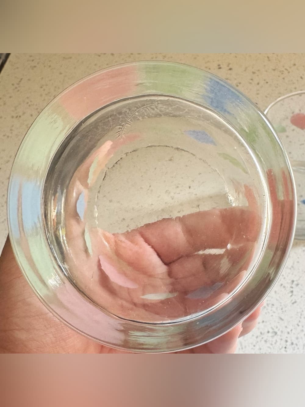 Set of 2 Clear Glass Lowball Rocks Glasses Heart Folk Art Barware - Thumbnail 6