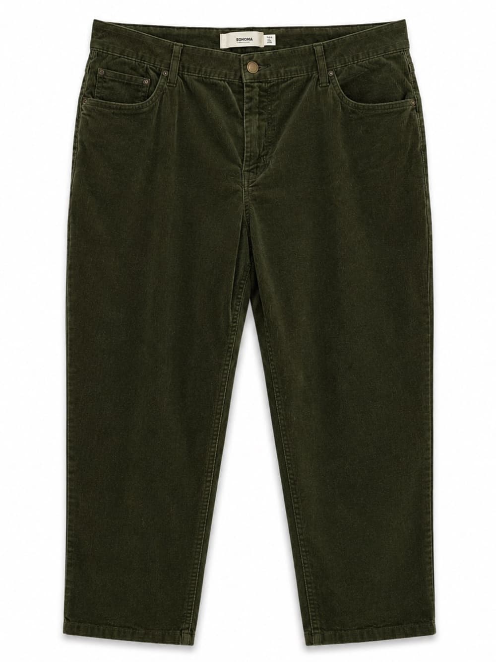 Sonoma Women's Olive Green Stretch Straight Leg Ankle Pants Plus Size 22W - Thumbnail 7