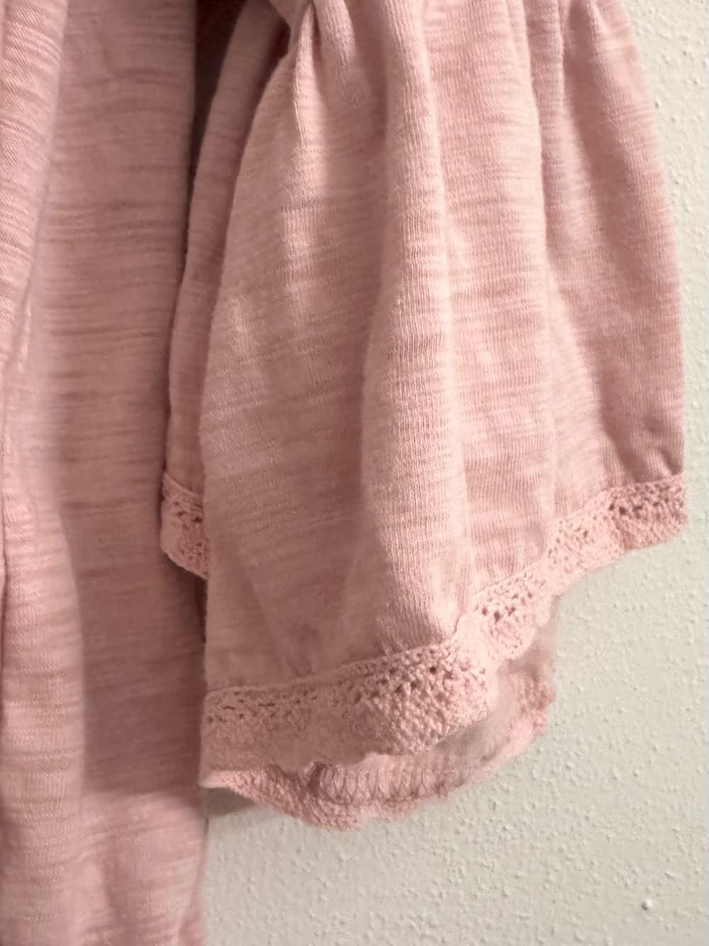 C Est. 1946 Blush Pink Boho Off Shoulder Eyelet Lace Top XL Bell Sleeve Tassel - Thumbnail 6