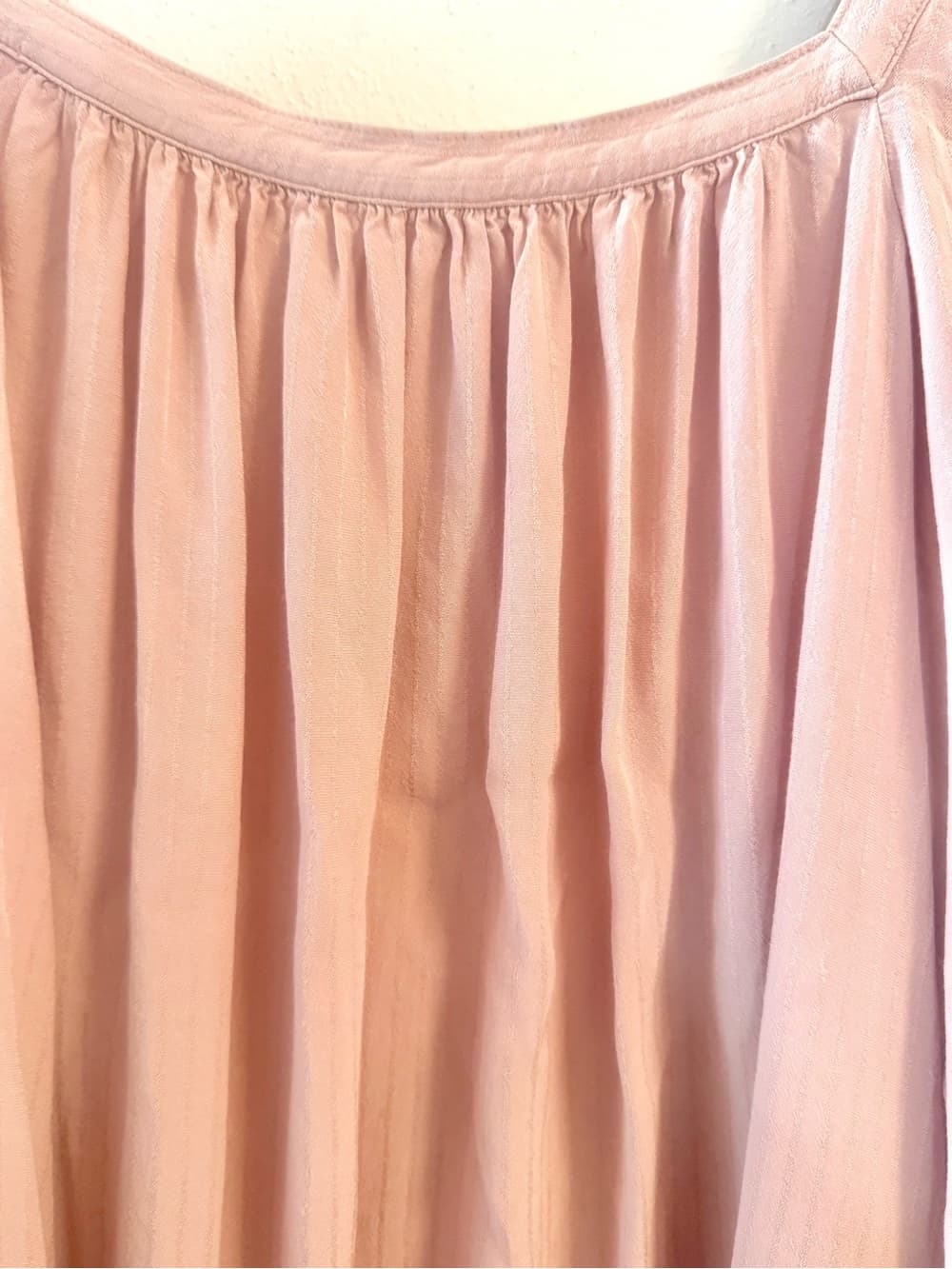 A New Day Dusty Rose Puff Sleeve Open Back Blouse XL Flowy - Thumbnail 3