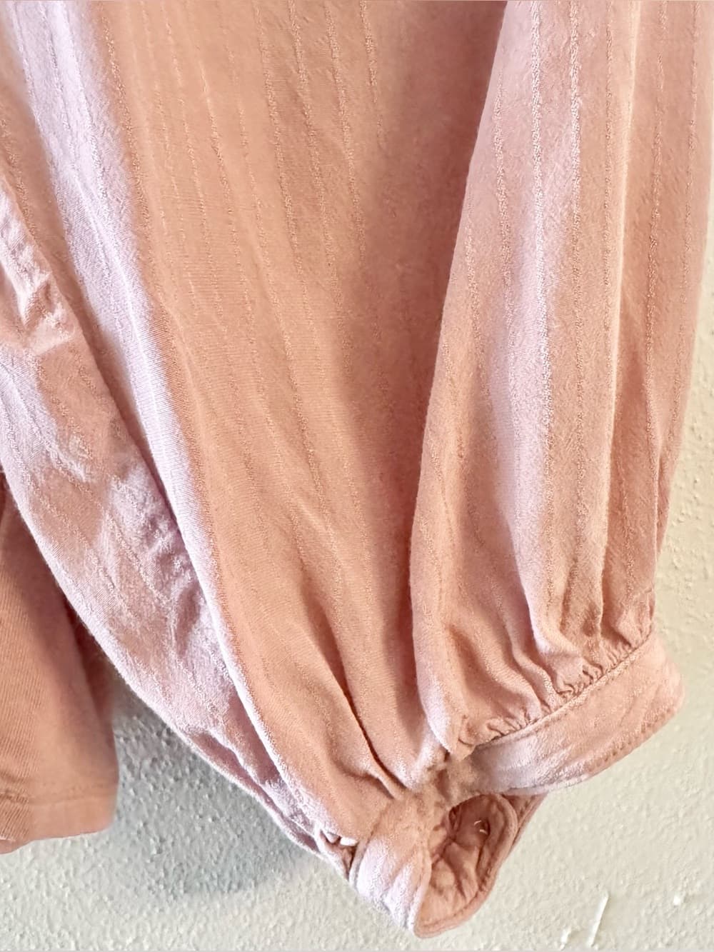 A New Day Dusty Rose Puff Sleeve Open Back Blouse XL Flowy - Thumbnail 4