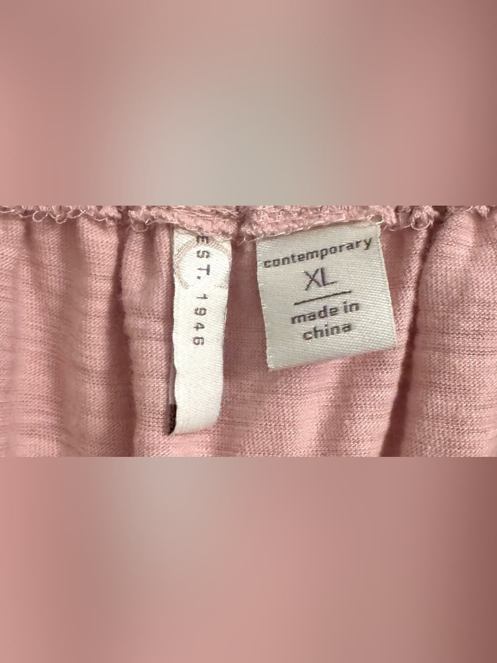 C Est. 1946 Blush Pink Boho Off Shoulder Eyelet Lace Top XL Bell Sleeve Tassel - Thumbnail 5