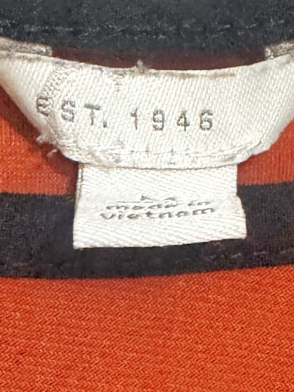 C Est. 1946 Orange Ringer Tee M Contrast Trim Short Sleeve - Thumbnail 3