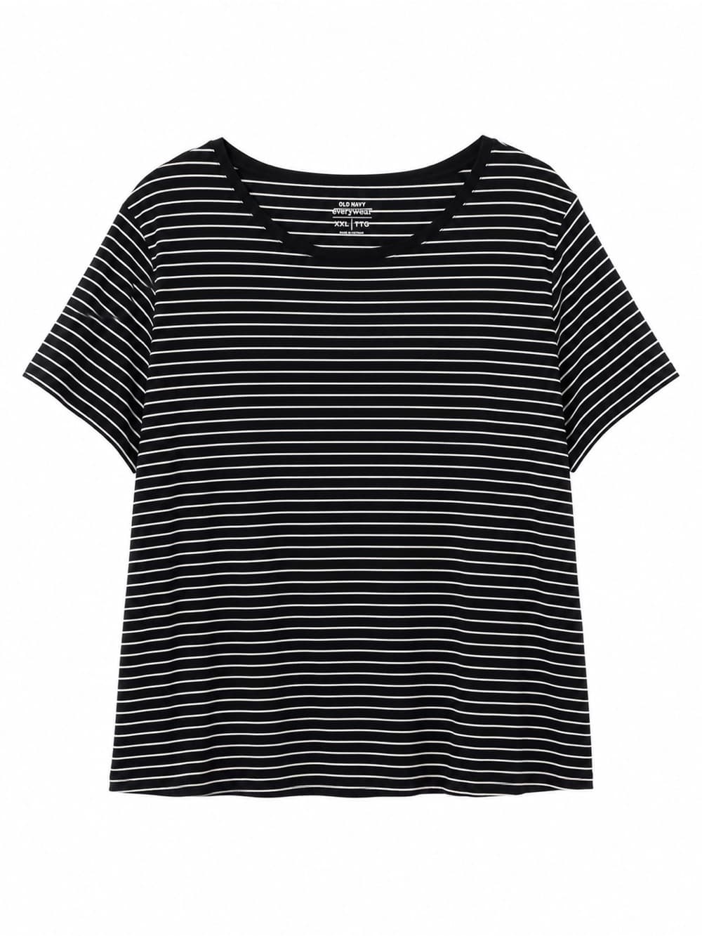 Old Navy Everywear Black White Striped Short Sleeve Tee XXL Cotton Casual - Thumbnail 7